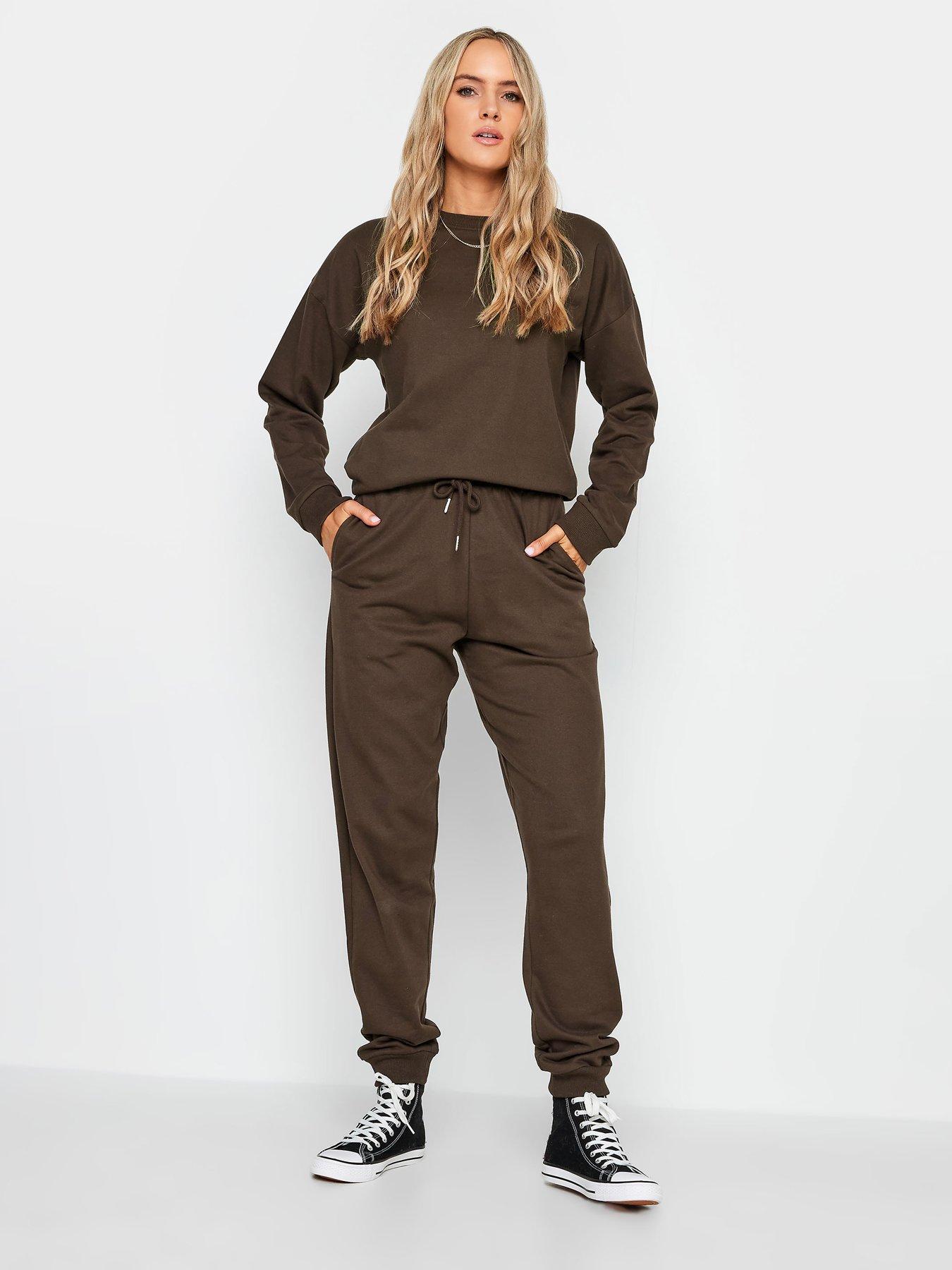 Influence Plus joggers co-ord in chocolate brown