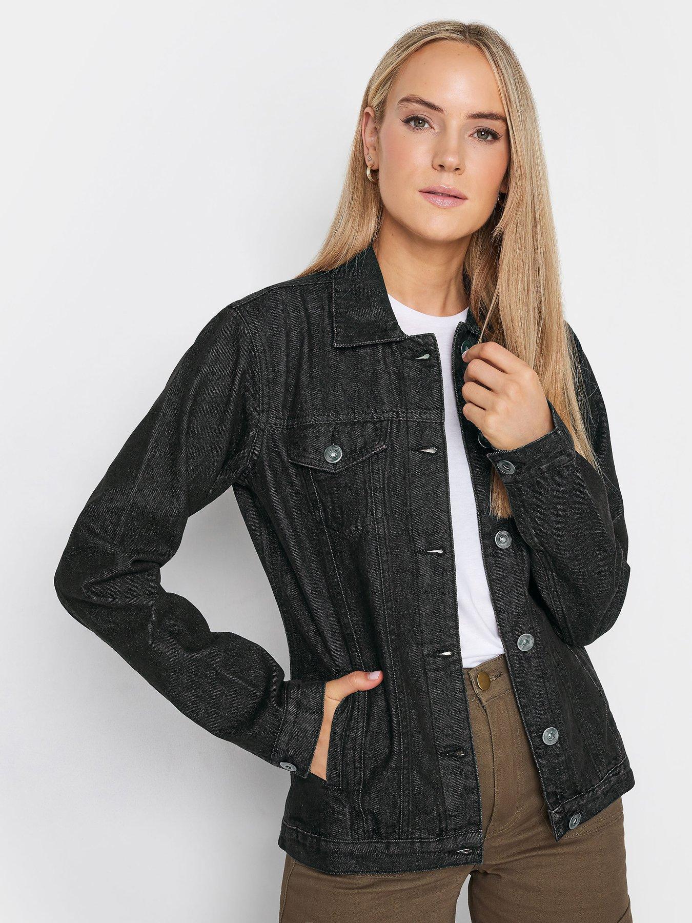 Womens oversized denim jacket 2024 black