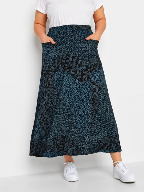 yours-printed-pocket-detail-maxi-skirt