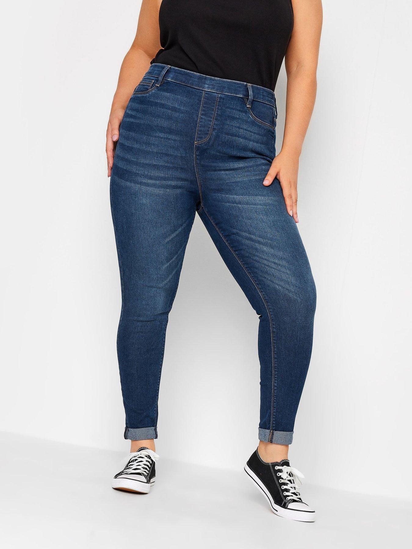 Ladies Stripe Denim Jeans Stretch Jeggings Mid Rise Slim Fit Pants Plus  Sizes UK