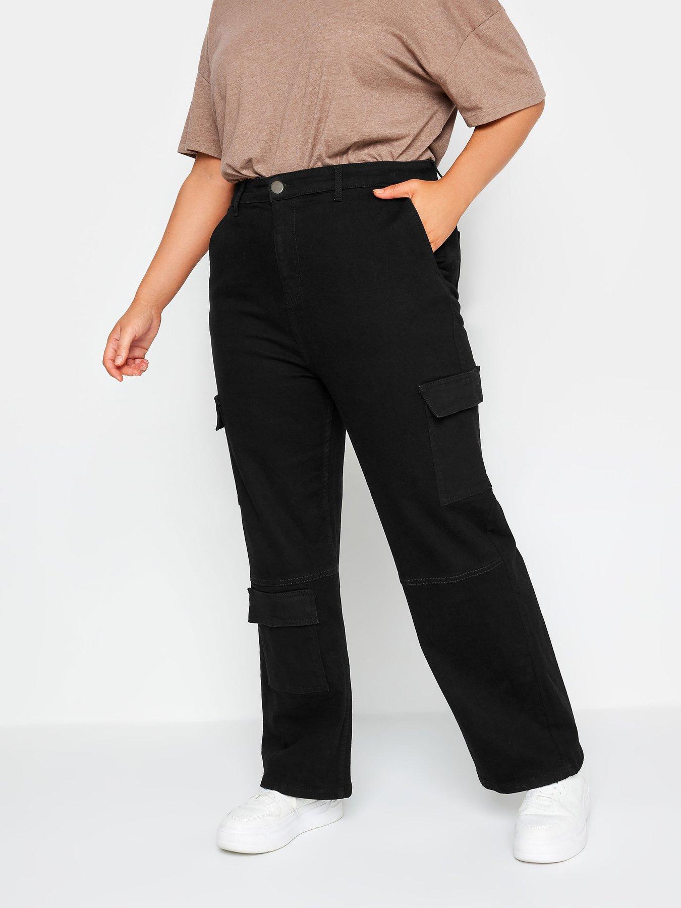 Pockets For Women - Yours Curve Brown Wide Leg Woven Cargo