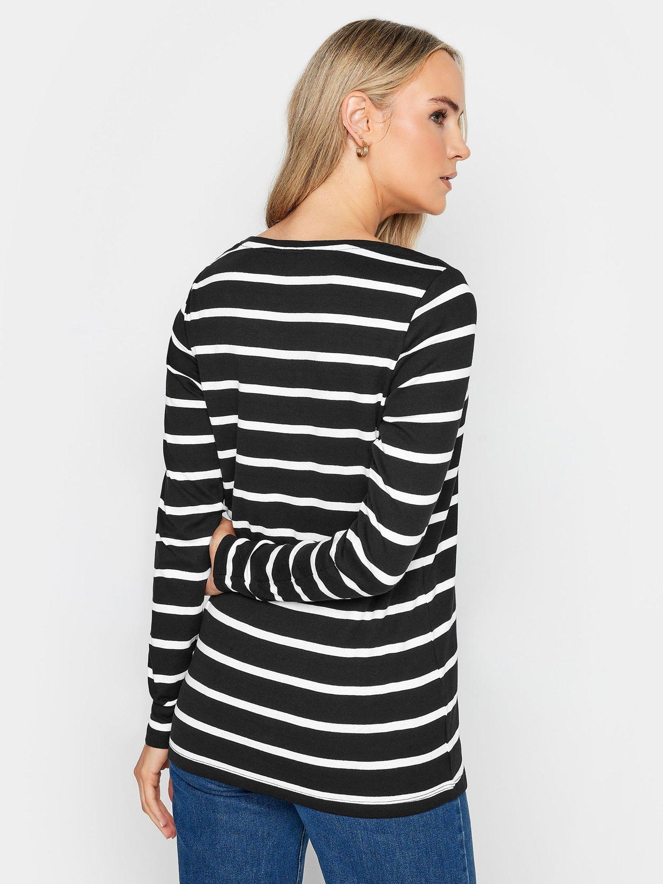 Image 2 of 4 of Long Tall Sally 2 Pack Crew Neck Tee Black, Stripe