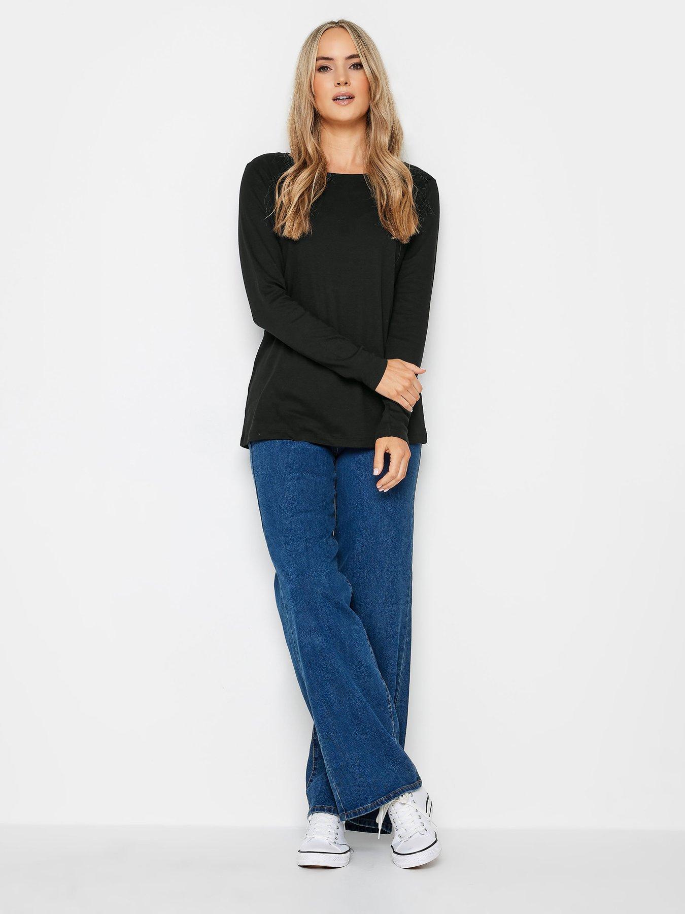 Image 3 of 4 of Long Tall Sally 2 Pack Crew Neck Tee Black, Stripe