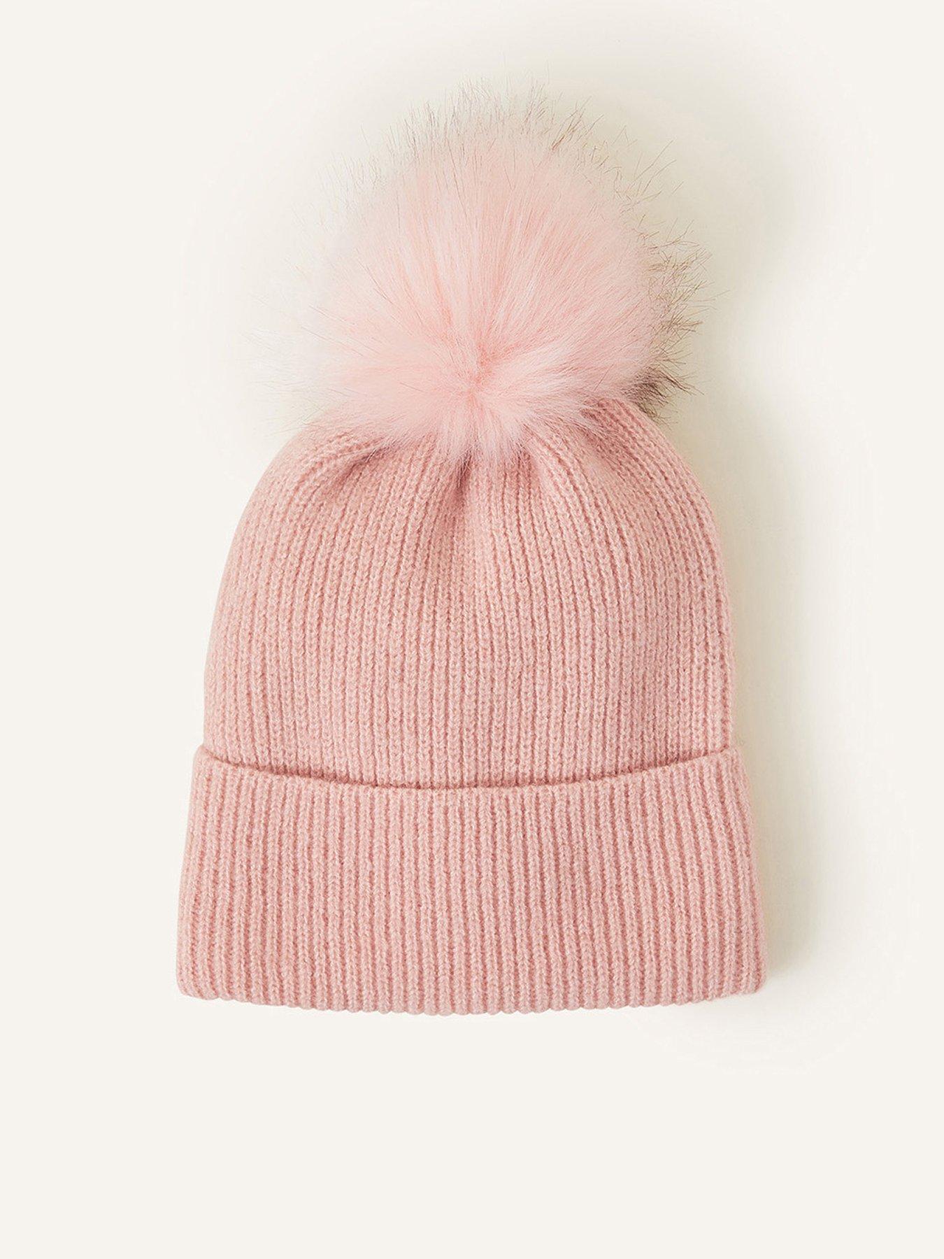 undefined Knit Pom Beanie - Pink