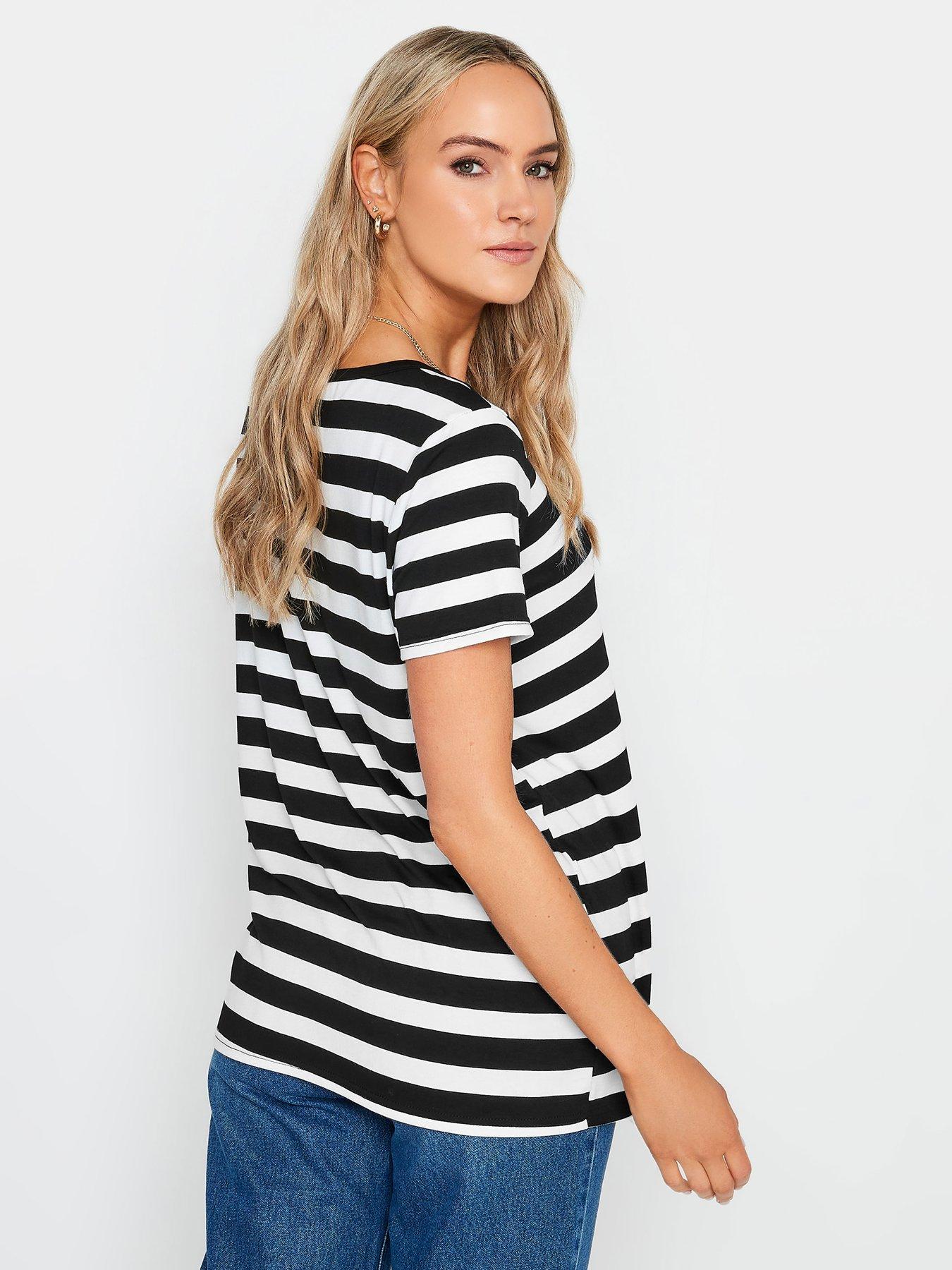 striped pocket tee womens