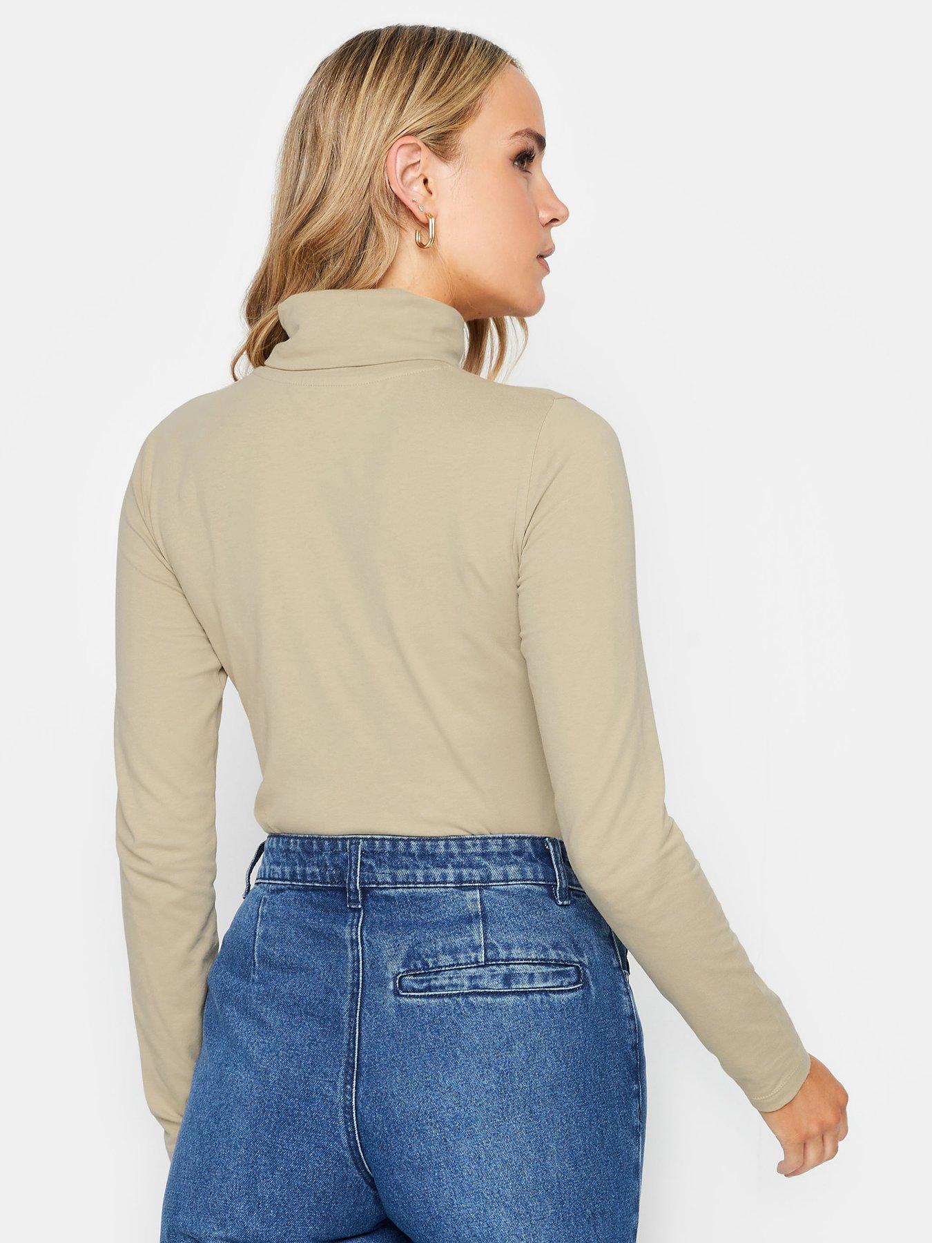 Image 2 of 4 of Long Tall Sally Stone Jersey Roll Neck Top