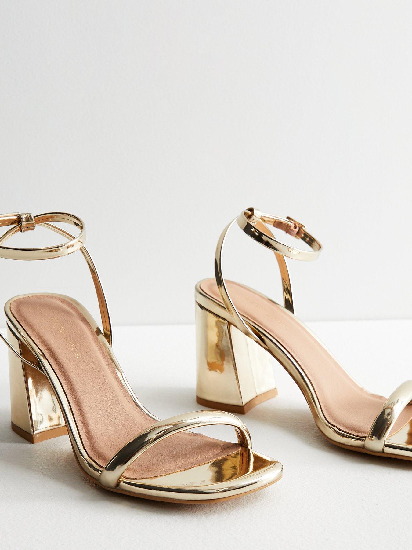 New Look Gold 2 Part Block Heel Sandals | very.co.uk