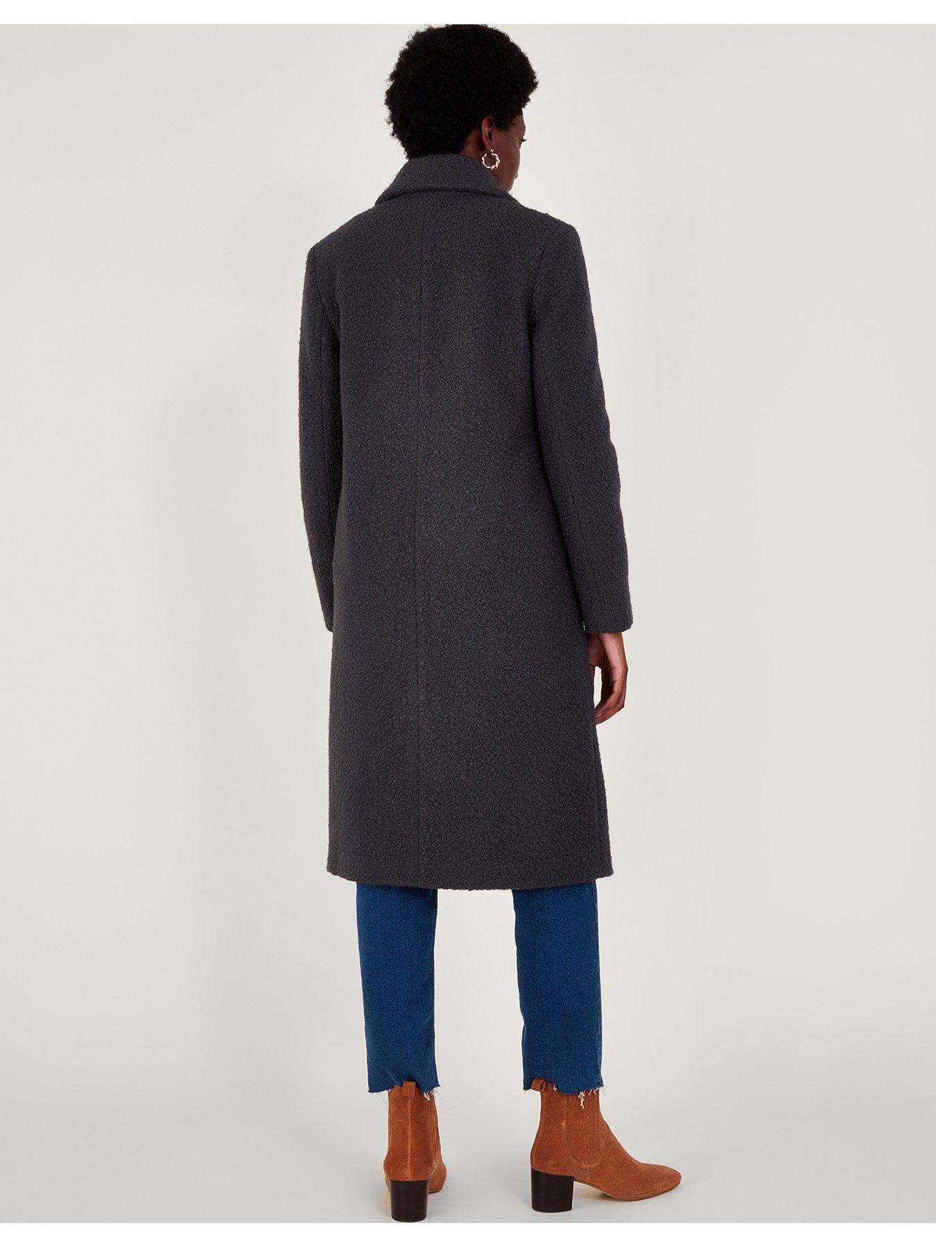 Image 2 of 5 of Monsoon Bobbie Boucle Coat - Grey