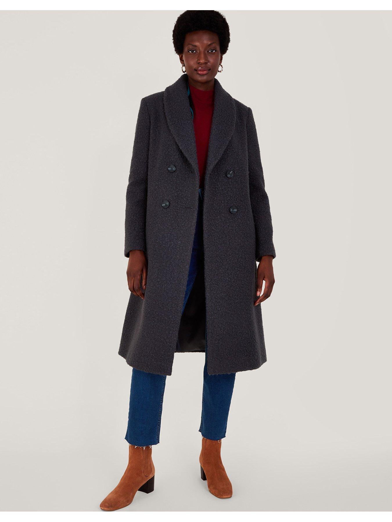 Image 3 of 5 of Monsoon Bobbie Boucle Coat - Grey