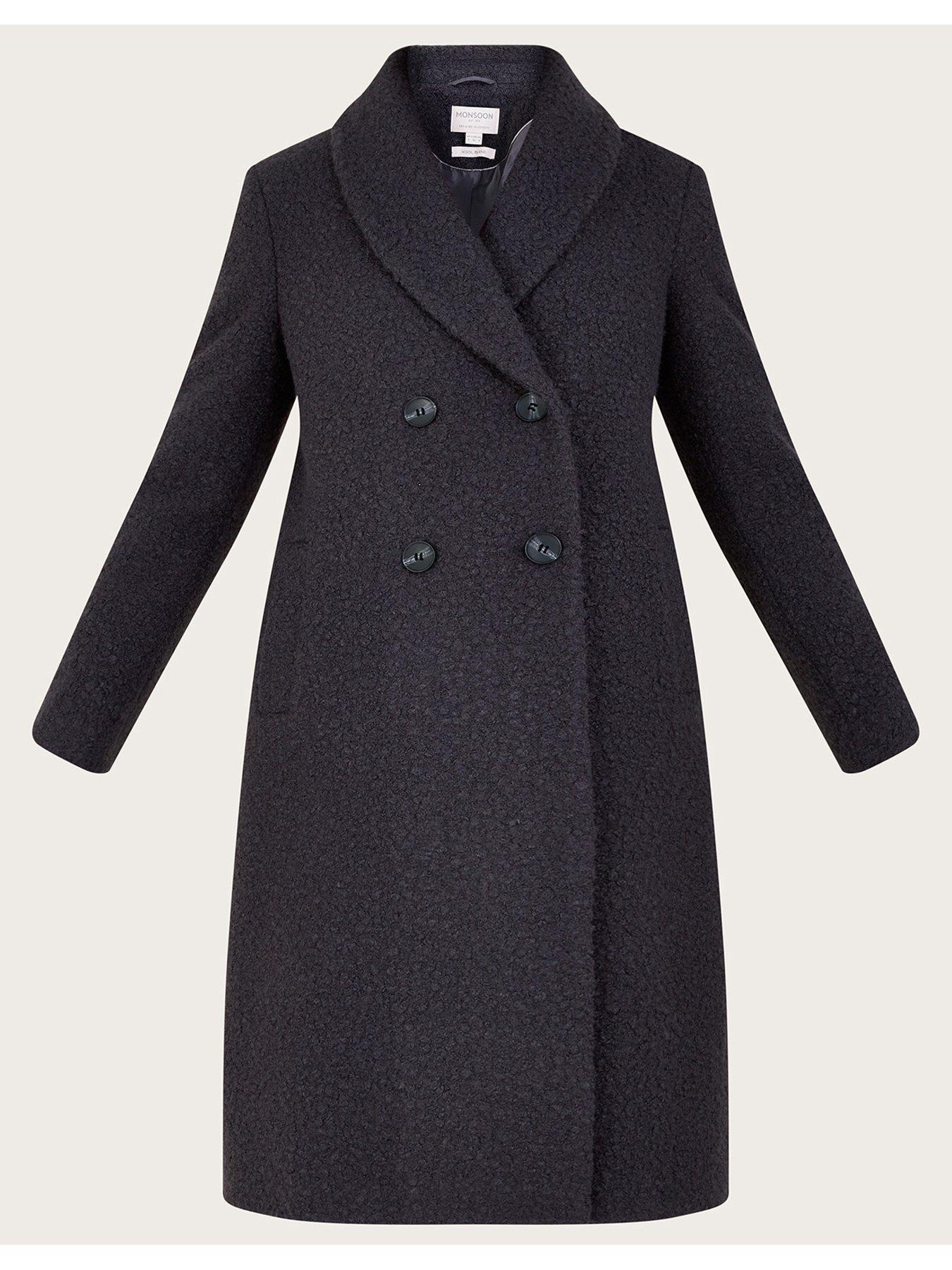 Image 4 of 5 of Monsoon Bobbie Boucle Coat - Grey