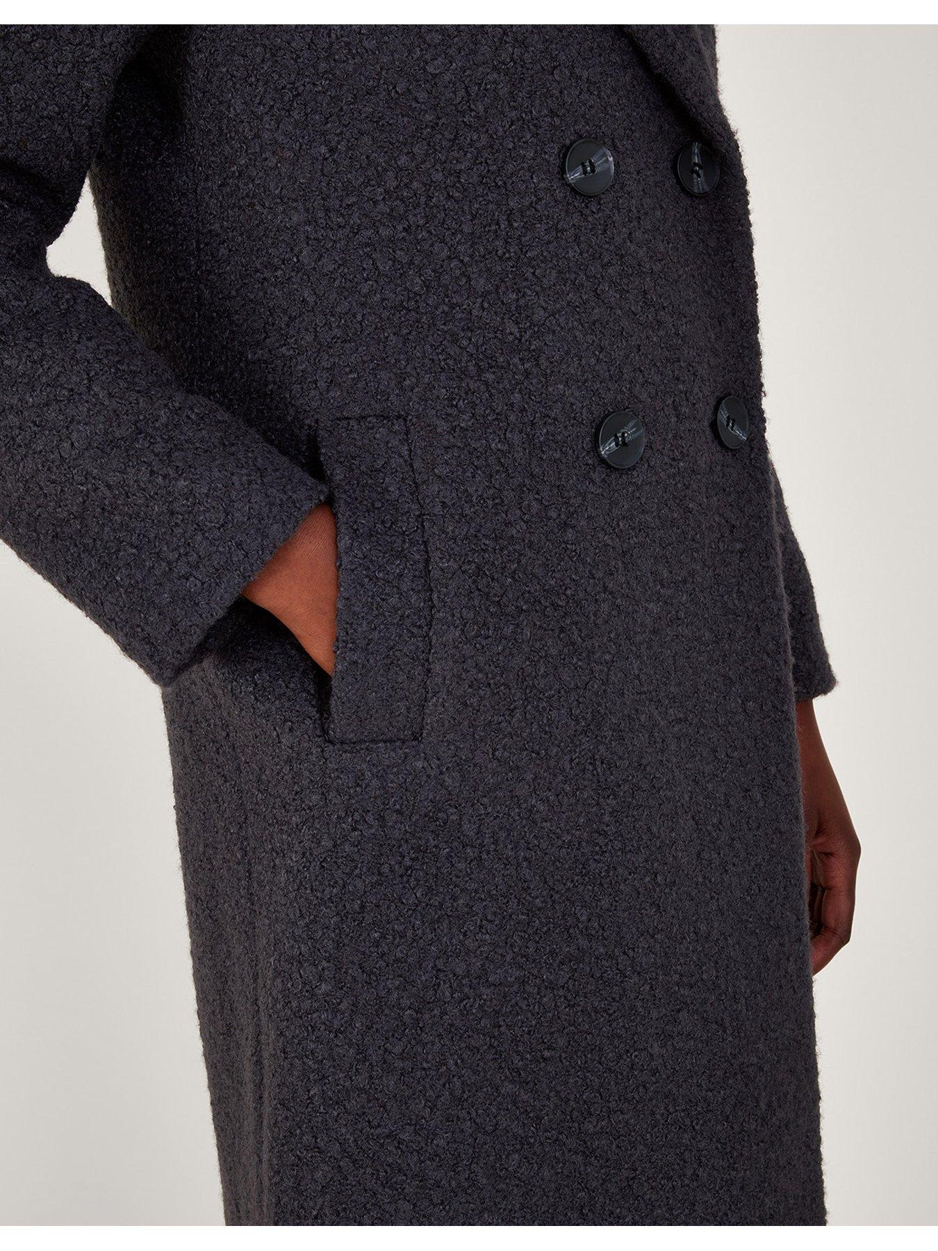 Image 5 of 5 of Monsoon Bobbie Boucle Coat - Grey