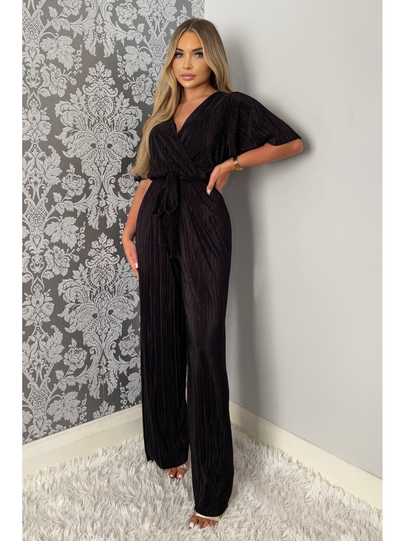 AX Paris Plisse Jumpsuit - Black