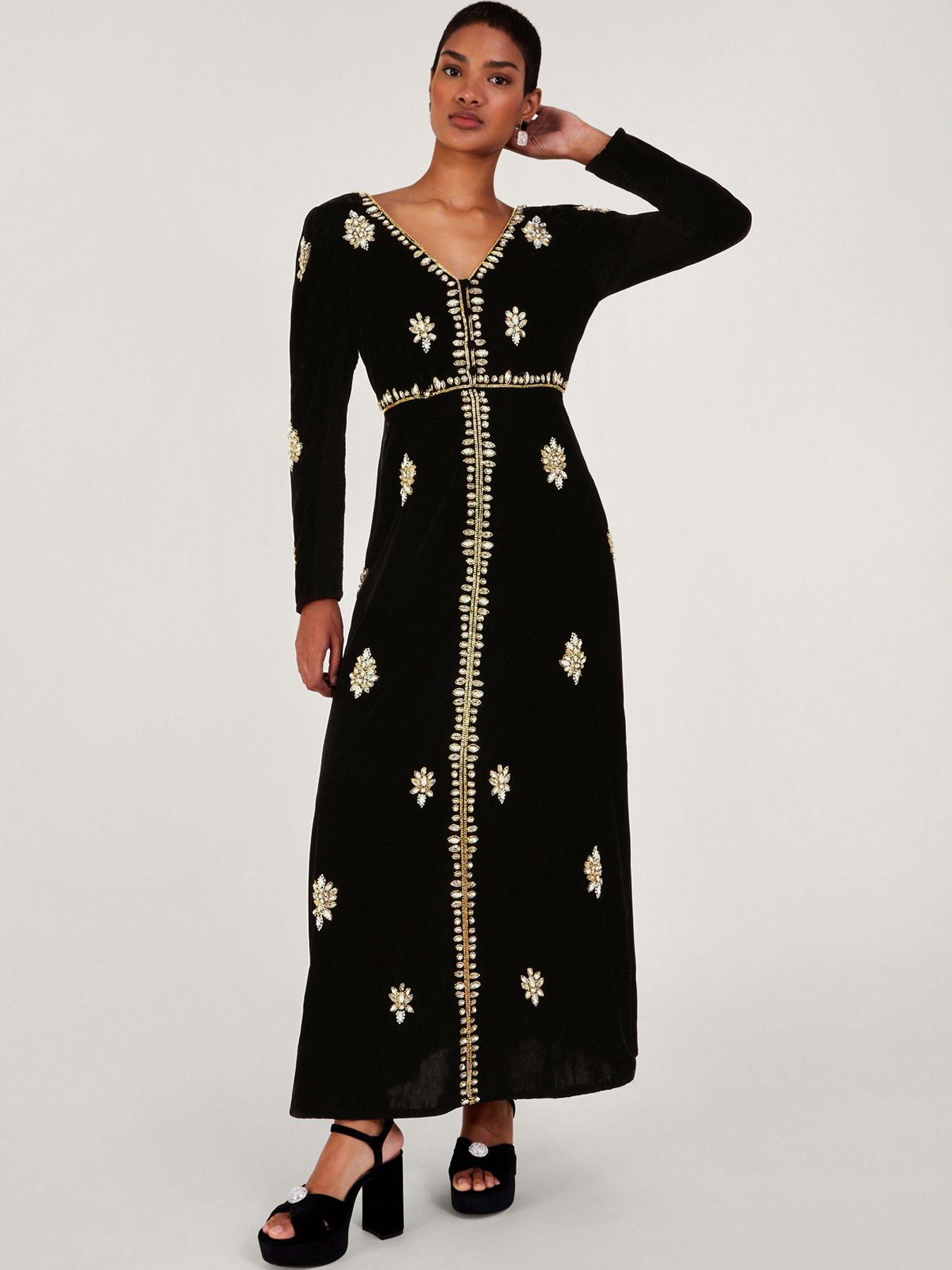 Monsoon long clearance black dress