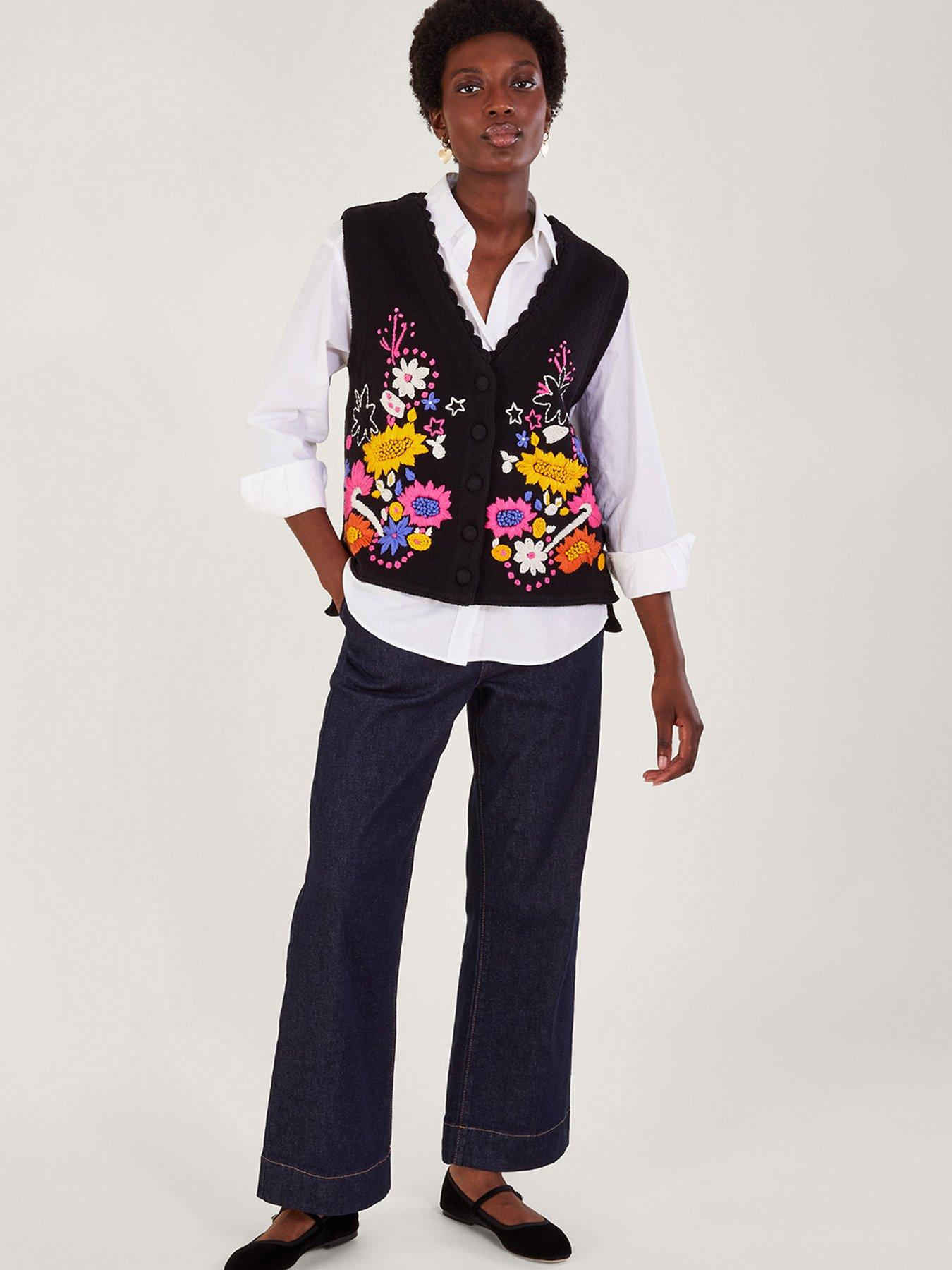 Embroidered 2025 waistcoat womens