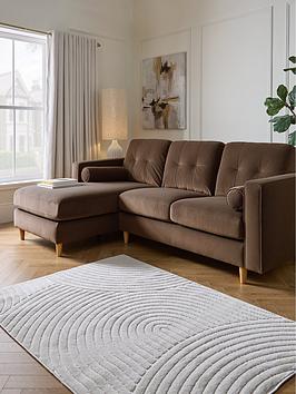 Product photograph of Very Home Heaton Left Hand Fabric Corner Sofa from very.co.uk