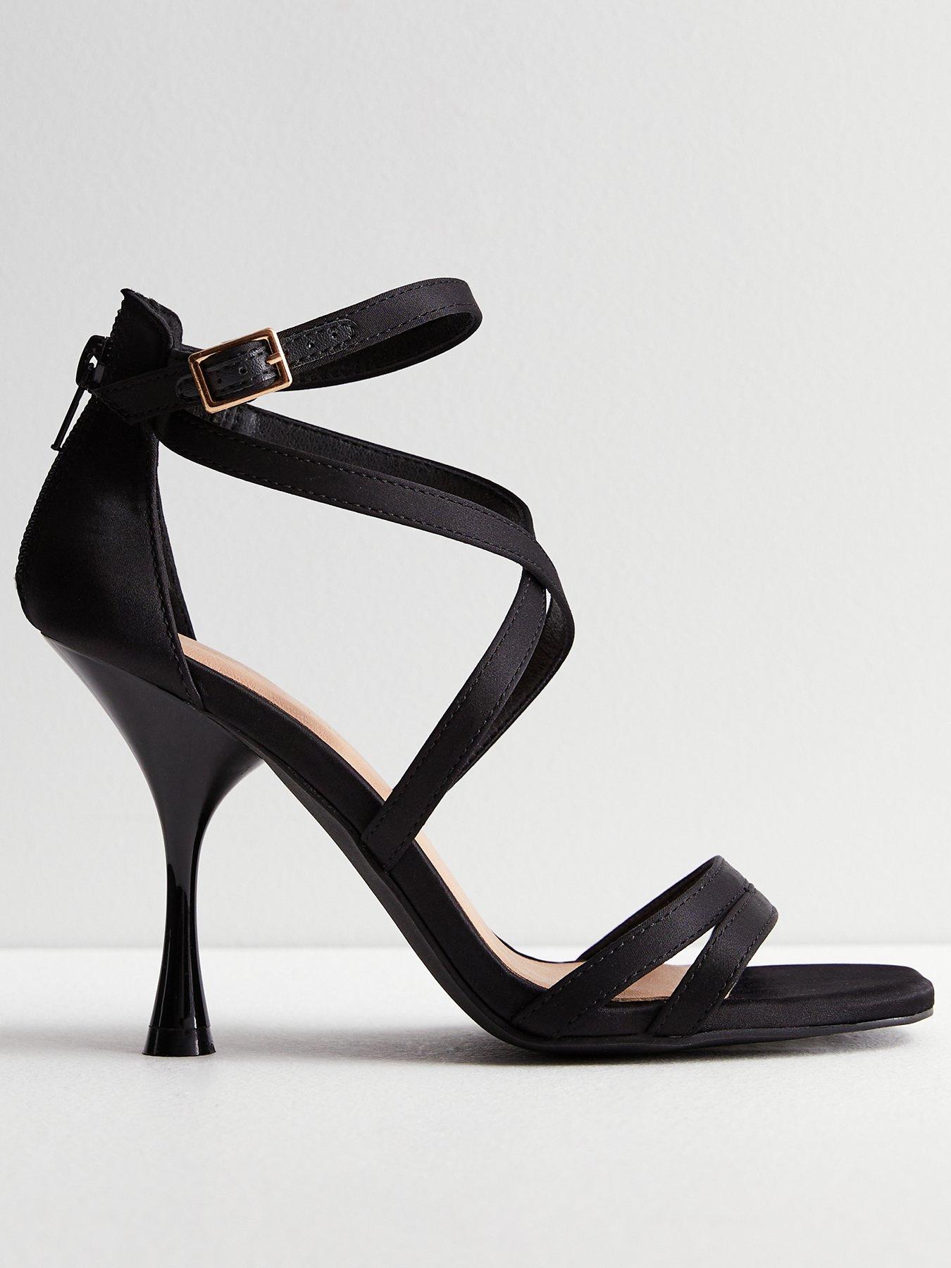 Black best sale satin sandals