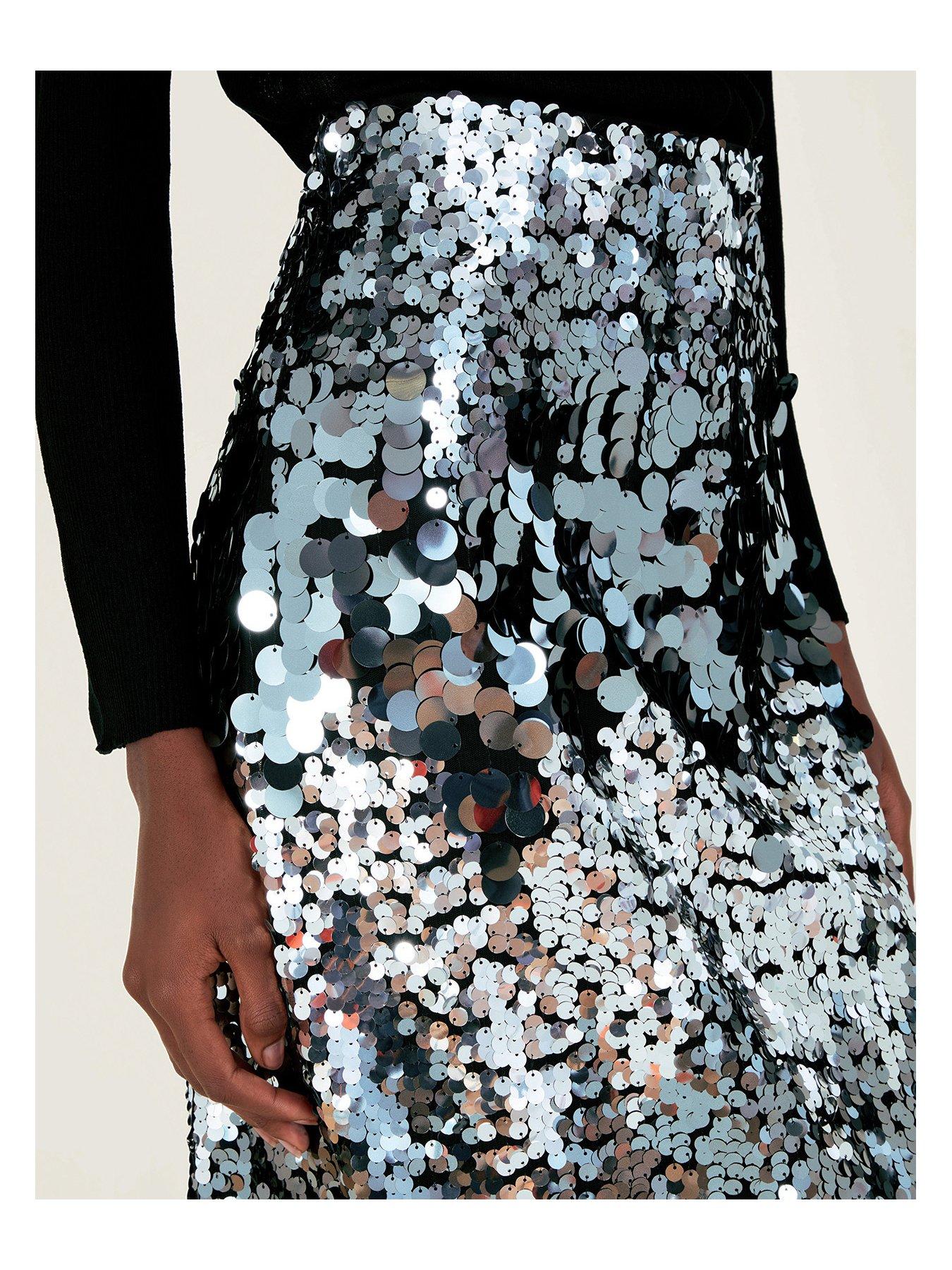 Glitter midi skirt uk sale
