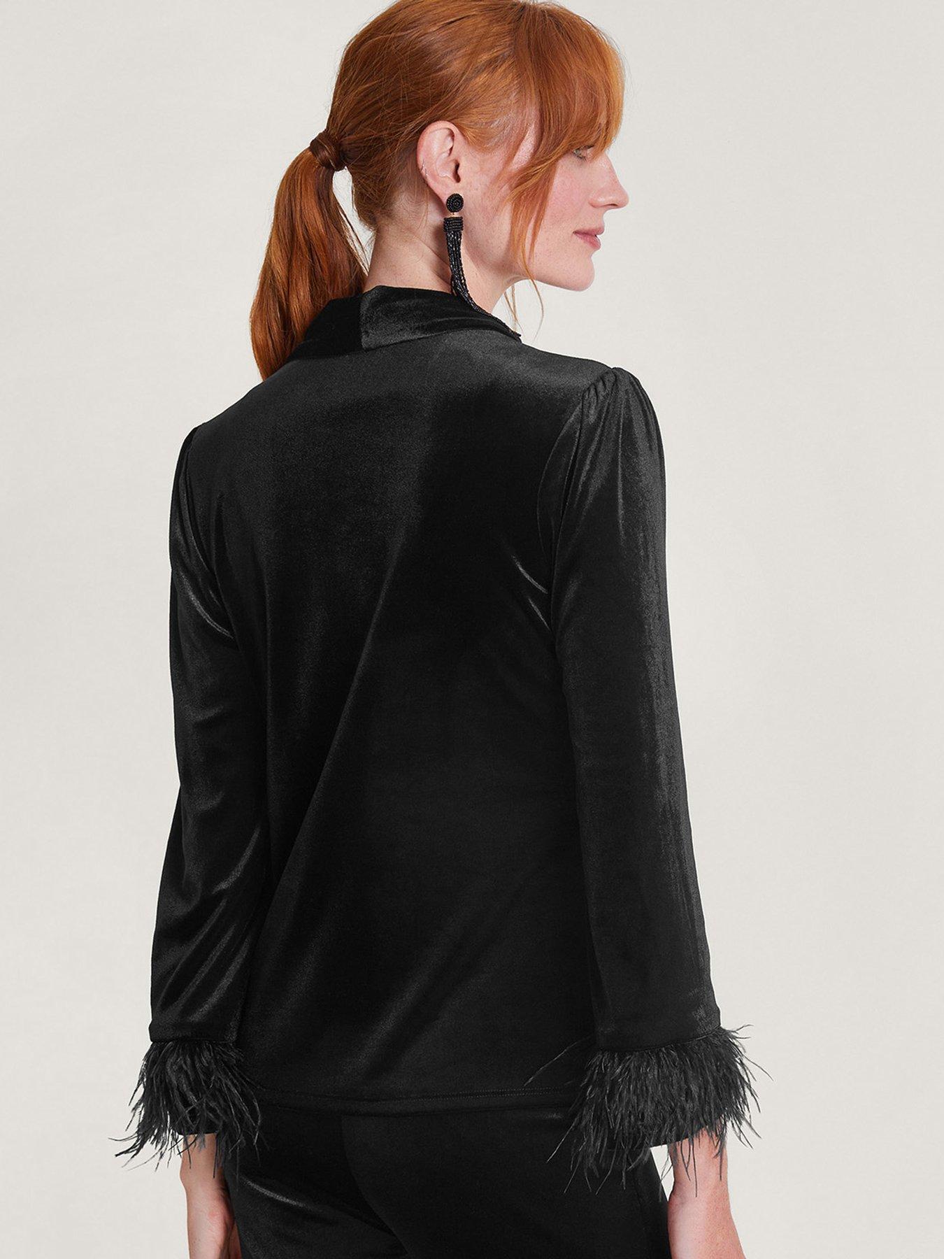 Monsoon Raegan Feather Shirt - Black | very.co.uk