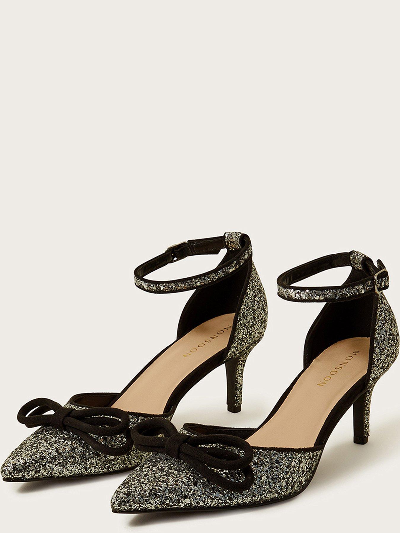 Silver glitter kitten store heels