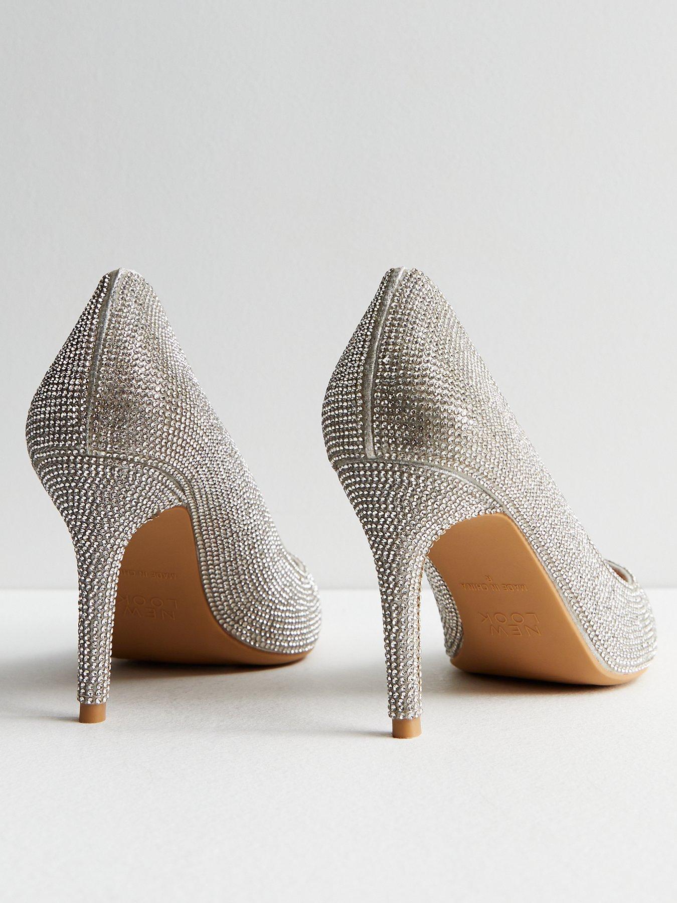 Silver diamante outlet stilettos