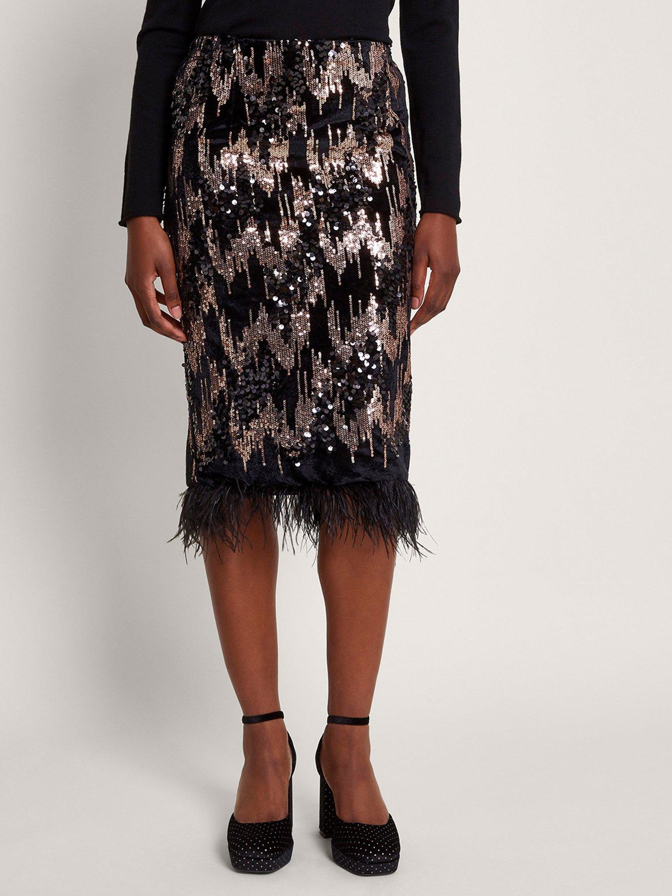 Monsoon Sia Sequin Midi Skirt