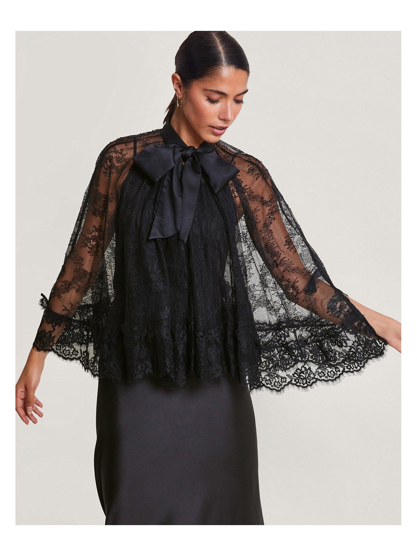 Black cheap lace cape