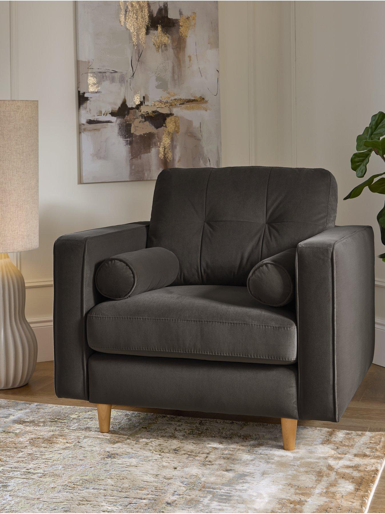 Product photograph of Very Home Heaton Fabric Armchair from very.co.uk