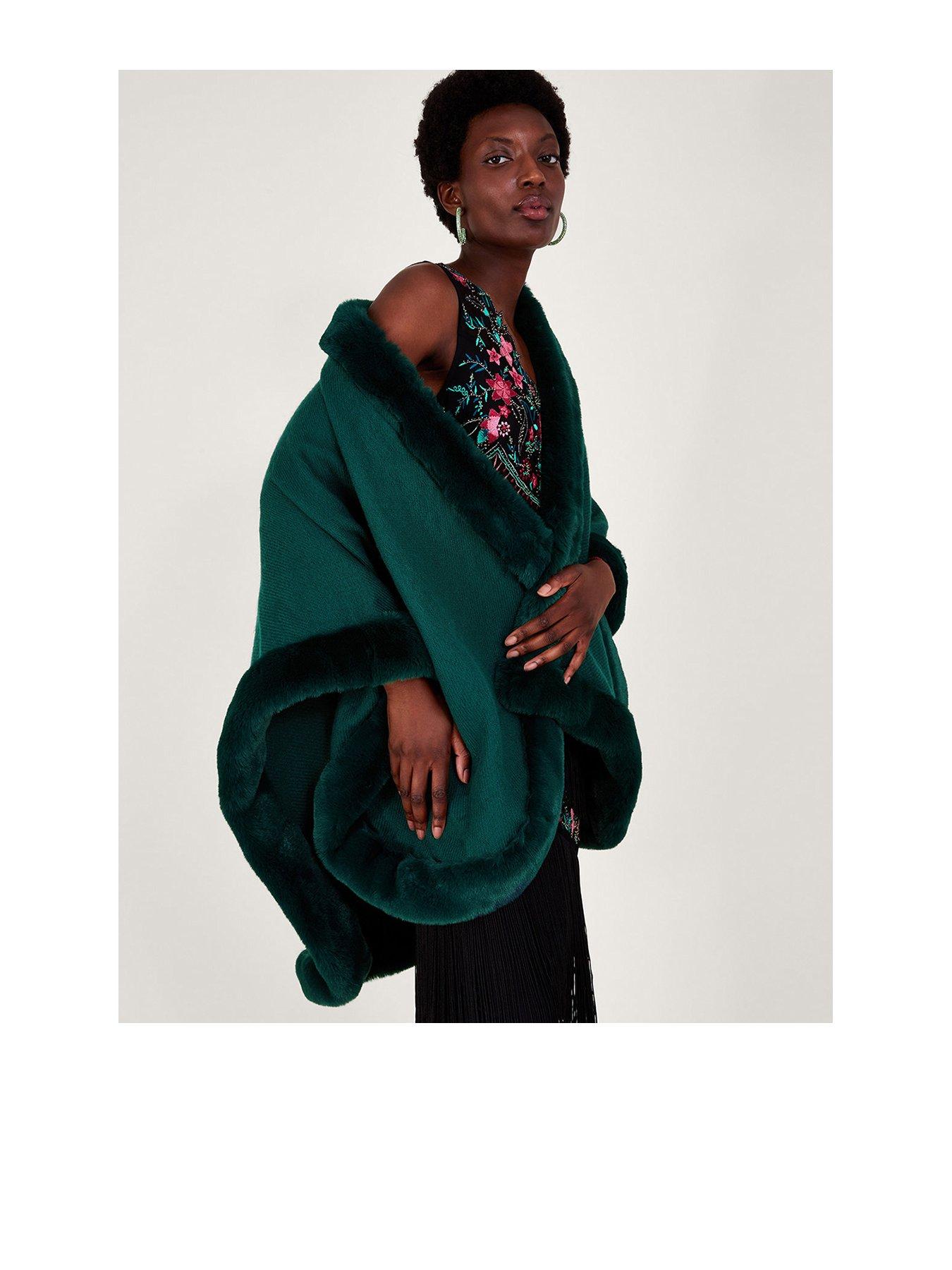 Green hot sale fur wrap