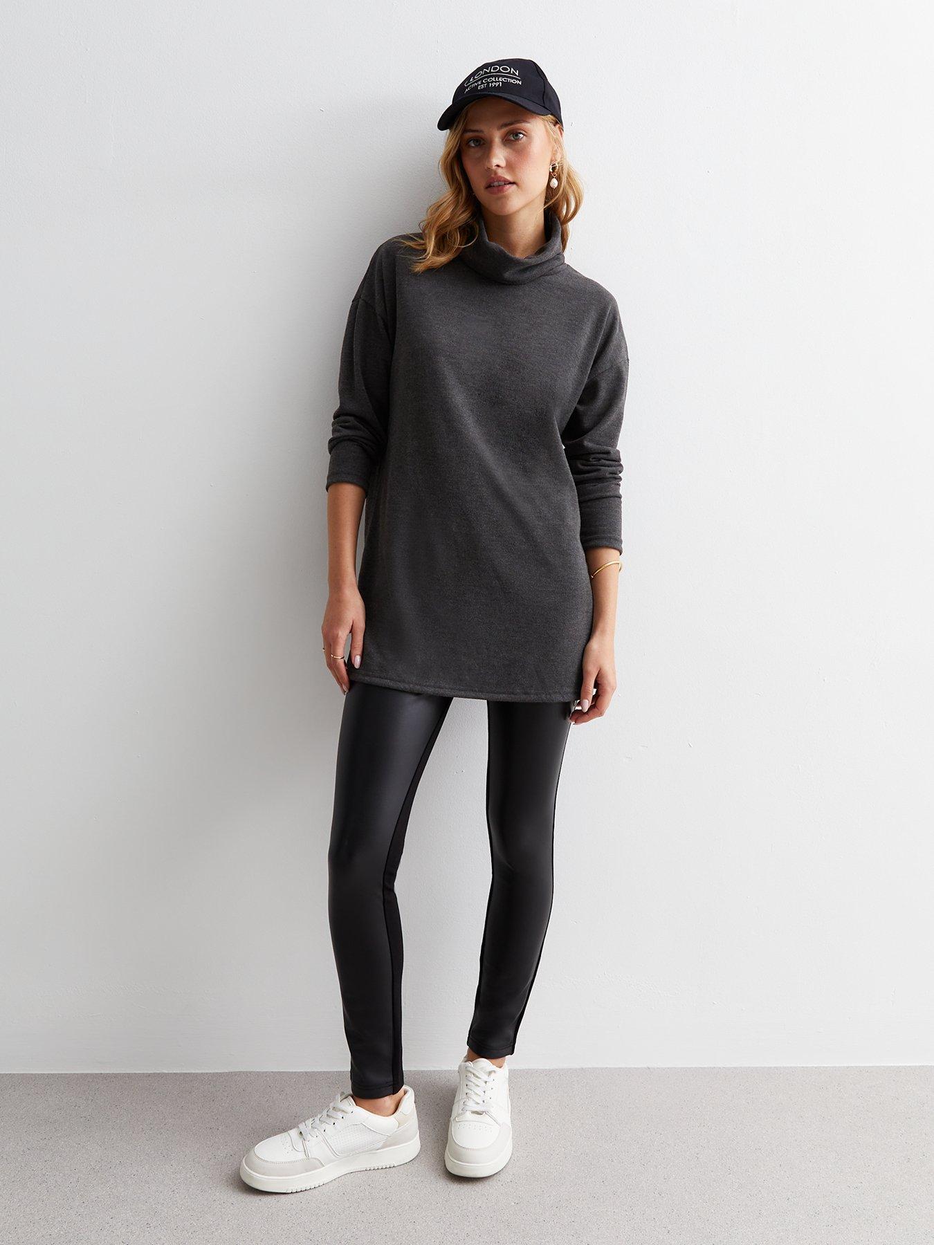 Buy SOSANDAR Grey Cowl Neck Brushed Long Sleeve Top 20