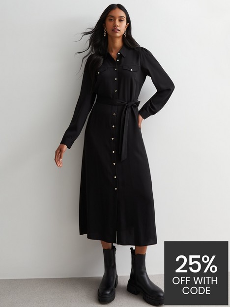 new-look-black-belted-utility-midaxi-shirt-dress