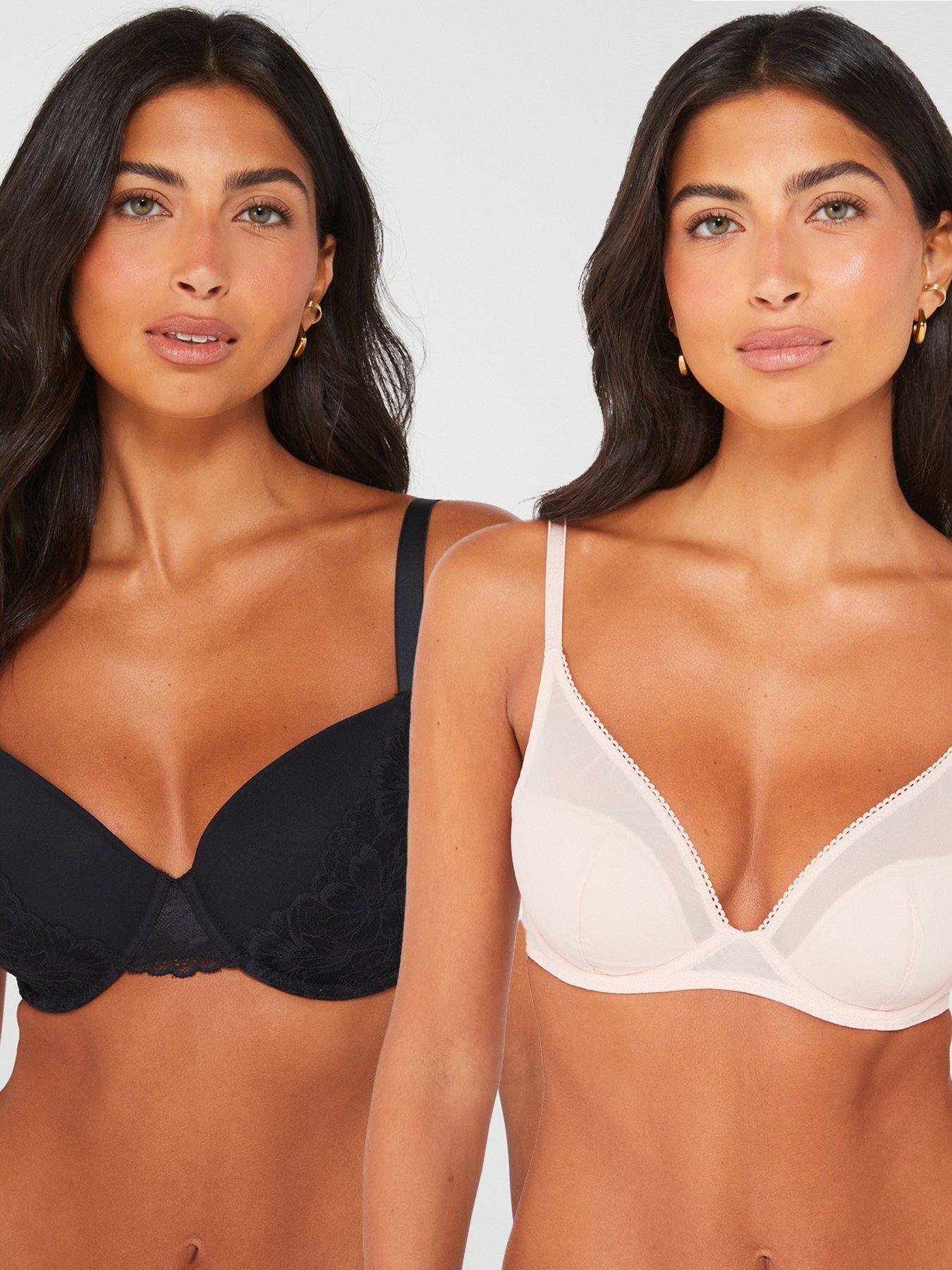 Just My Size Women's 2-Pack Super Sleek Front-Close Wire-Free Plus Size Bra  1217