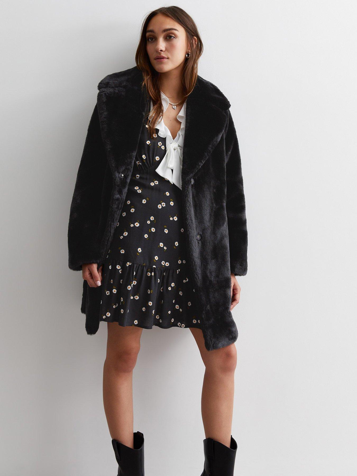 Faux fur coat store sale clearance new look