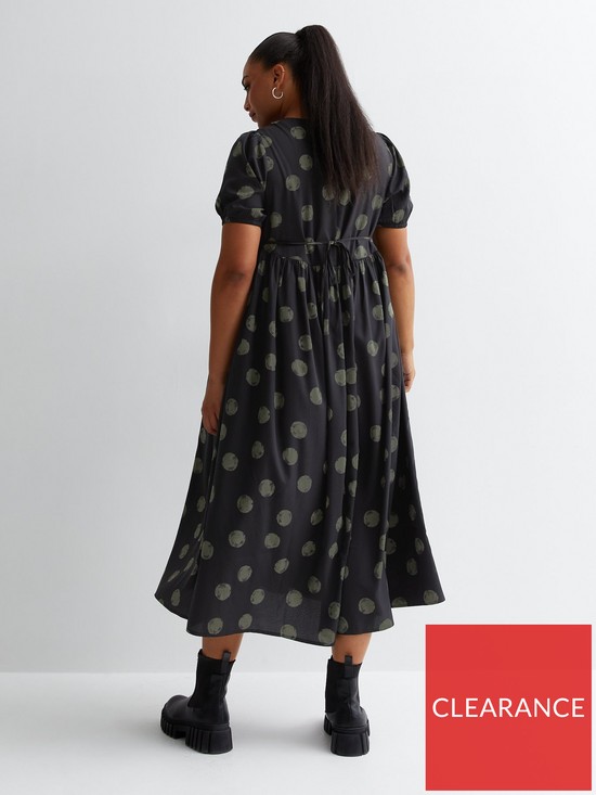 stillFront image of new-look-curves-black-spot-smock-midaxi-dress