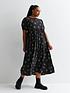  image of new-look-curves-black-spot-smock-midaxi-dress