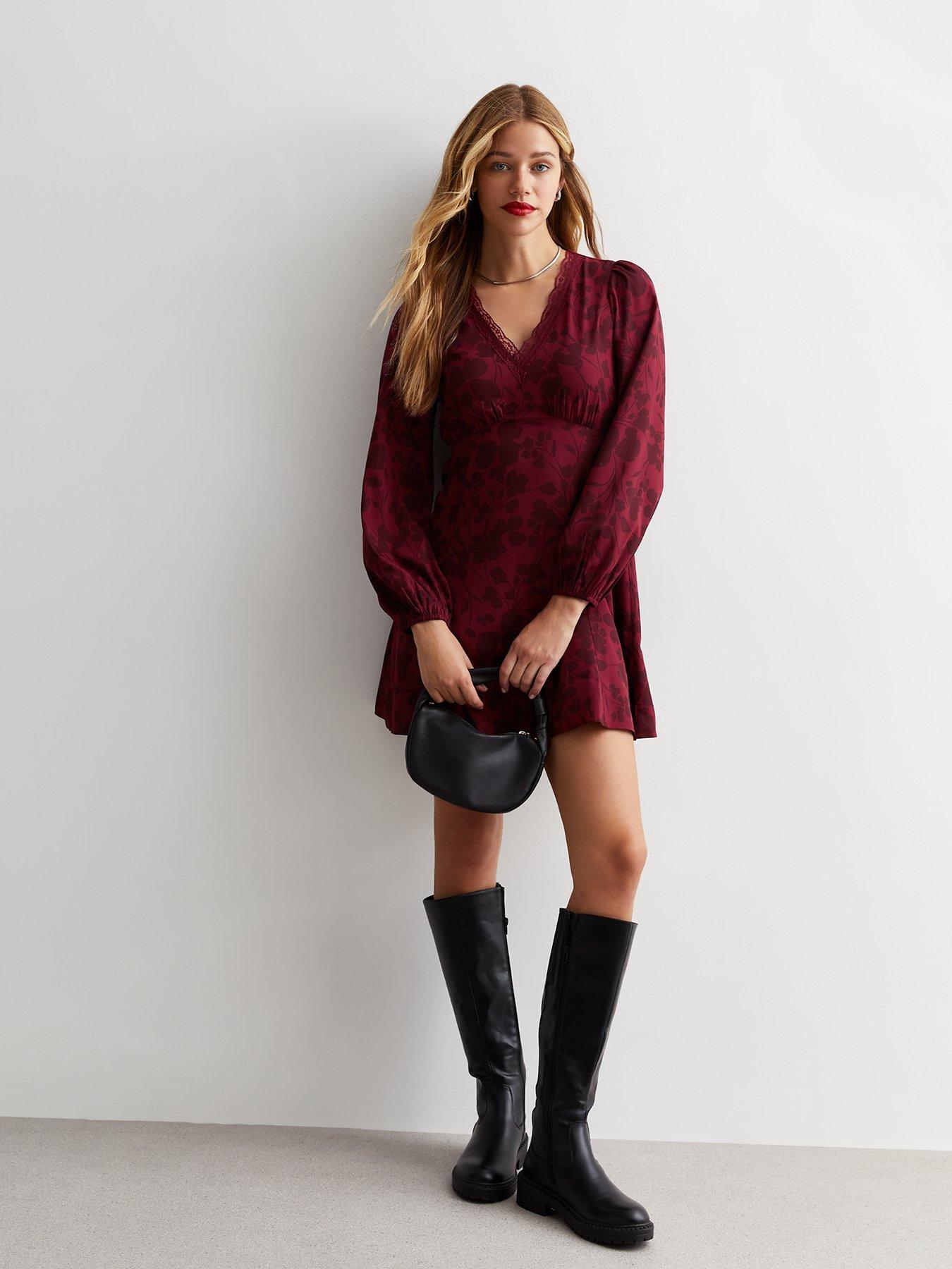 New look sale red dress lace