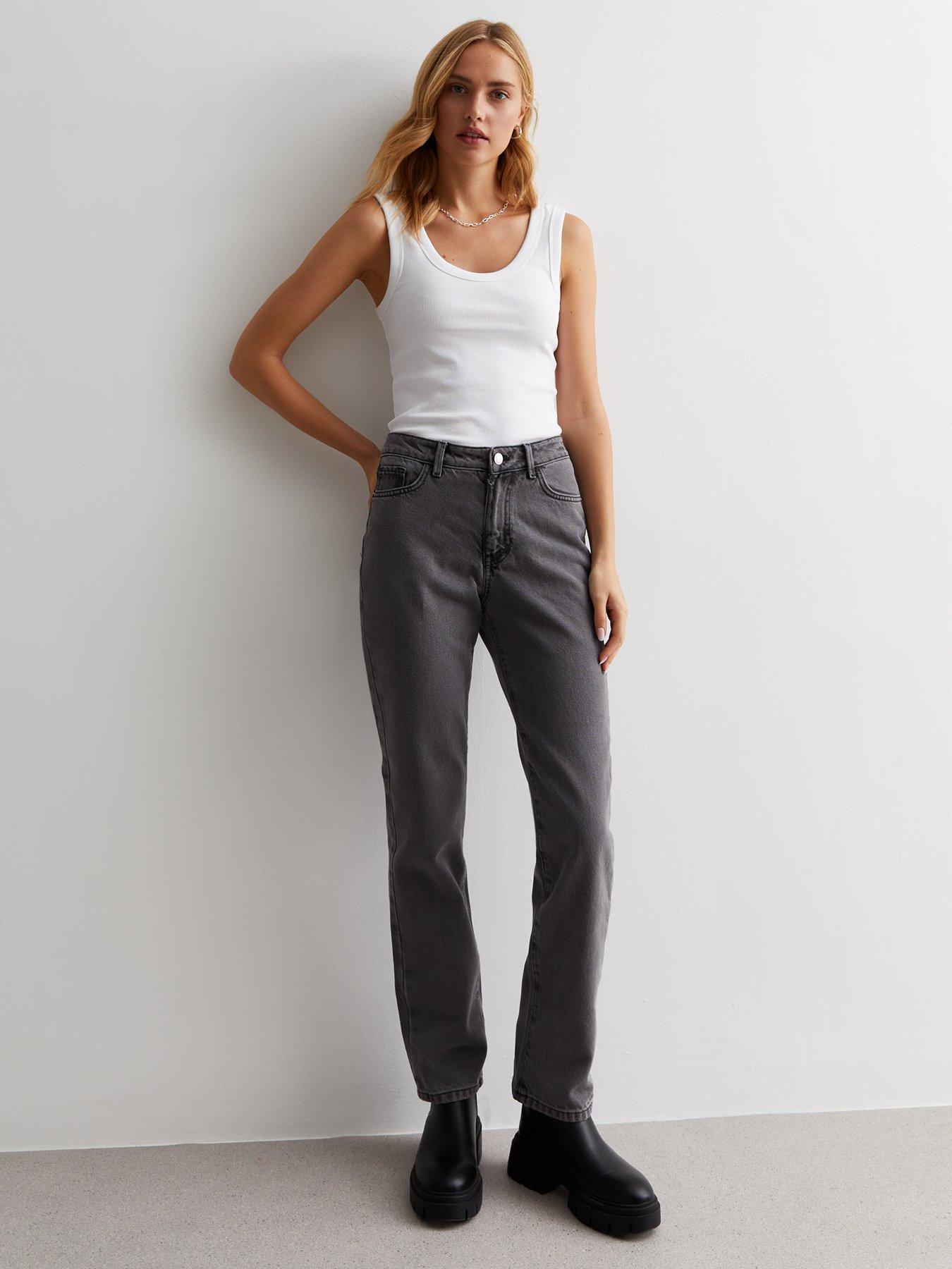 Dark grey 2024 women's jeans