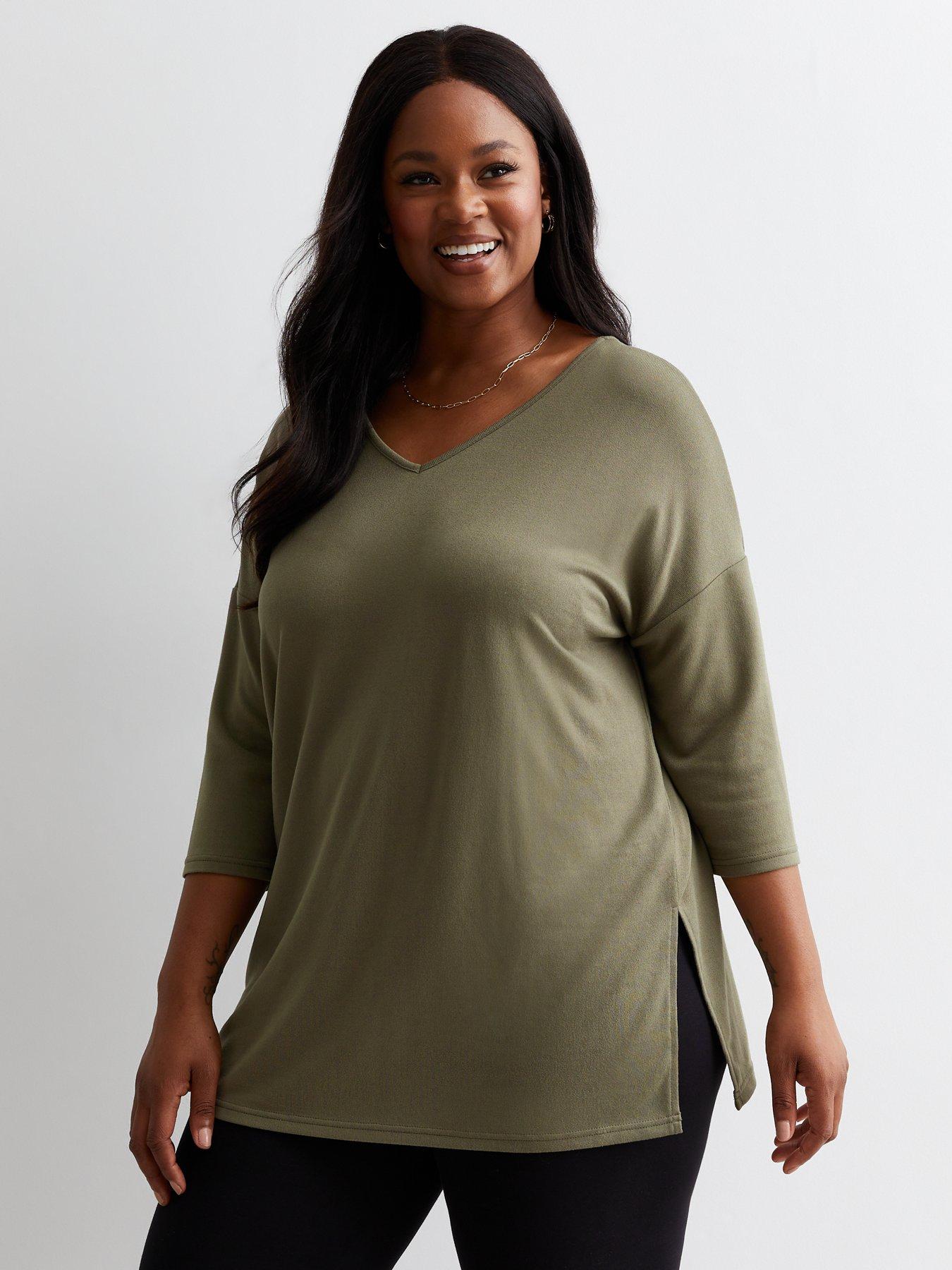 Women's Long Sleeve Open Back Keyhole Bodysuit OLIVE GREEN Sz. LARGE Top  Scoop