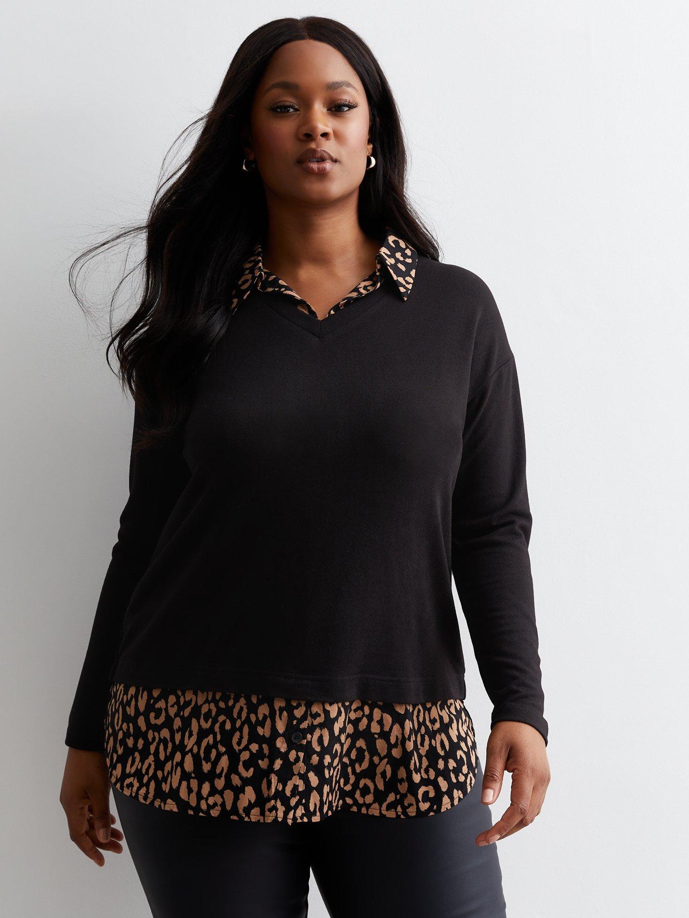 Plus size shirt jumper sales