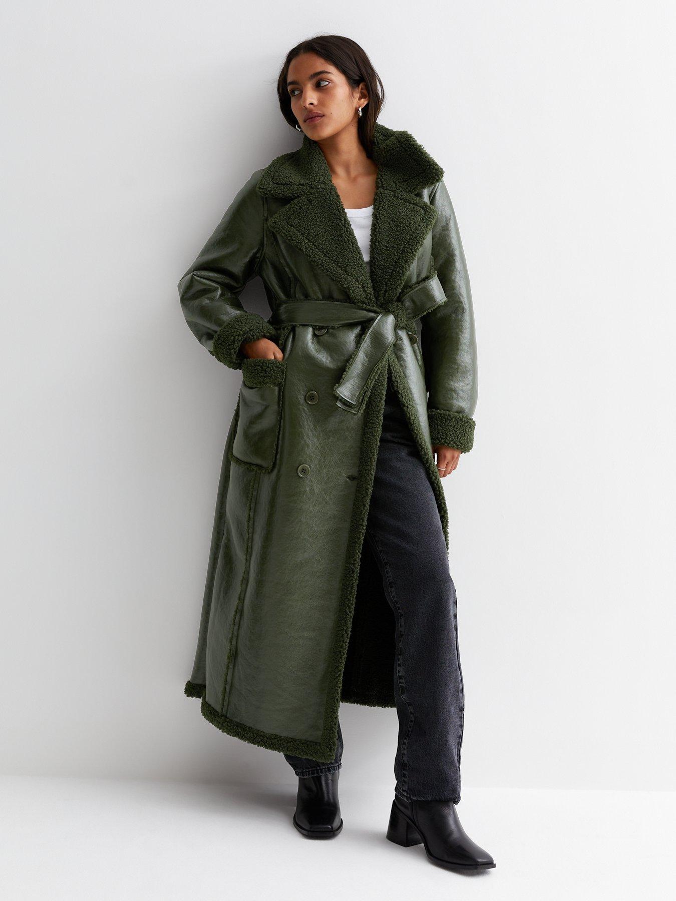 New look faux fur longline outlet coat