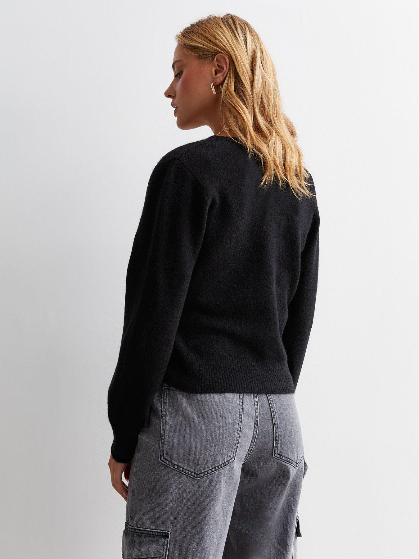 New look sale black cropped jumper