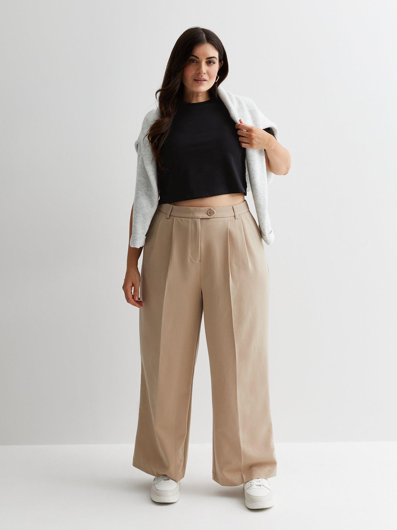 Camel Tailored Wide Leg Belted Trousers - Chenelle – Rebellious Fashion