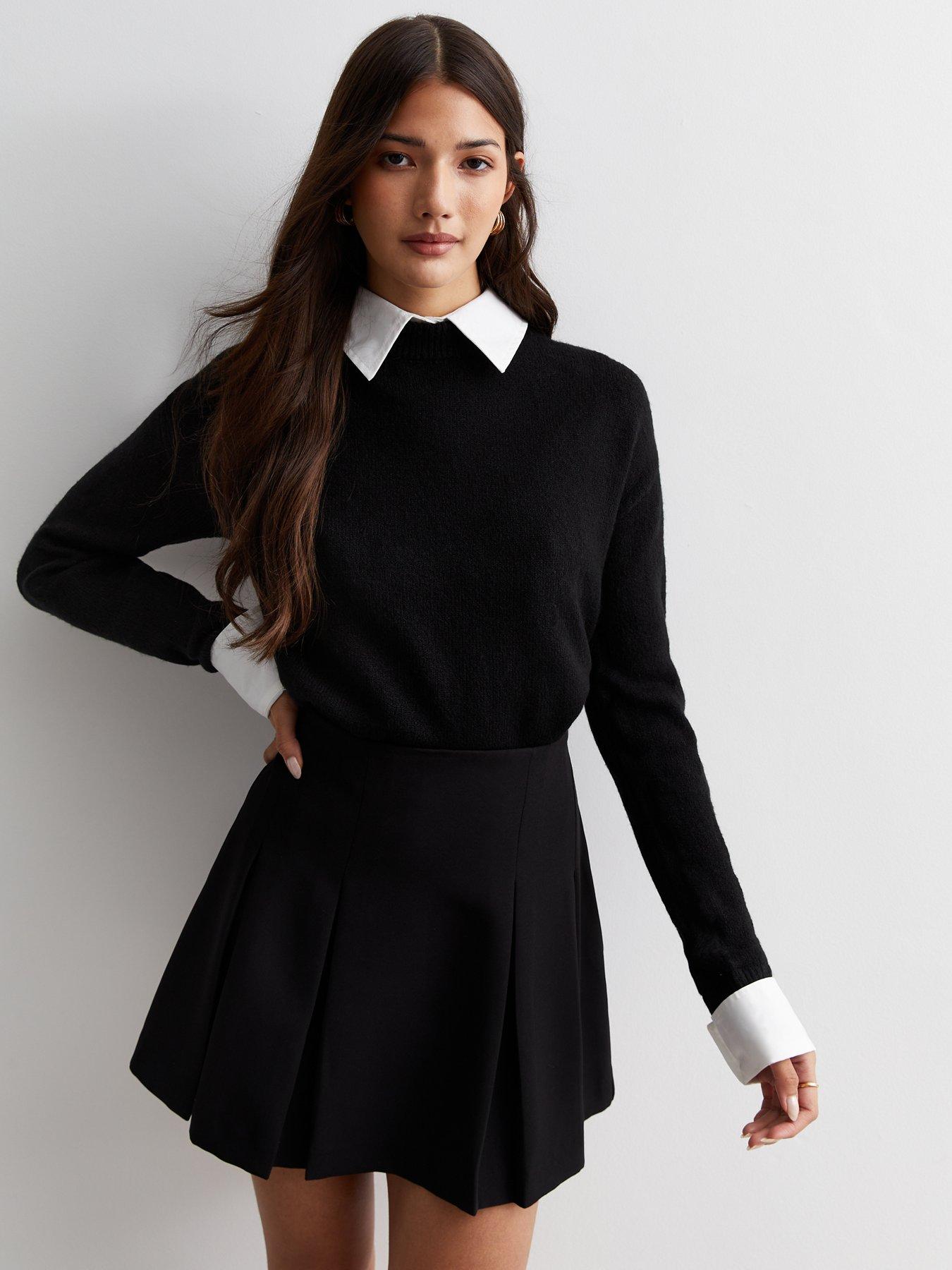 Black 2 In 1 Long Sleeve Shirt Jumper