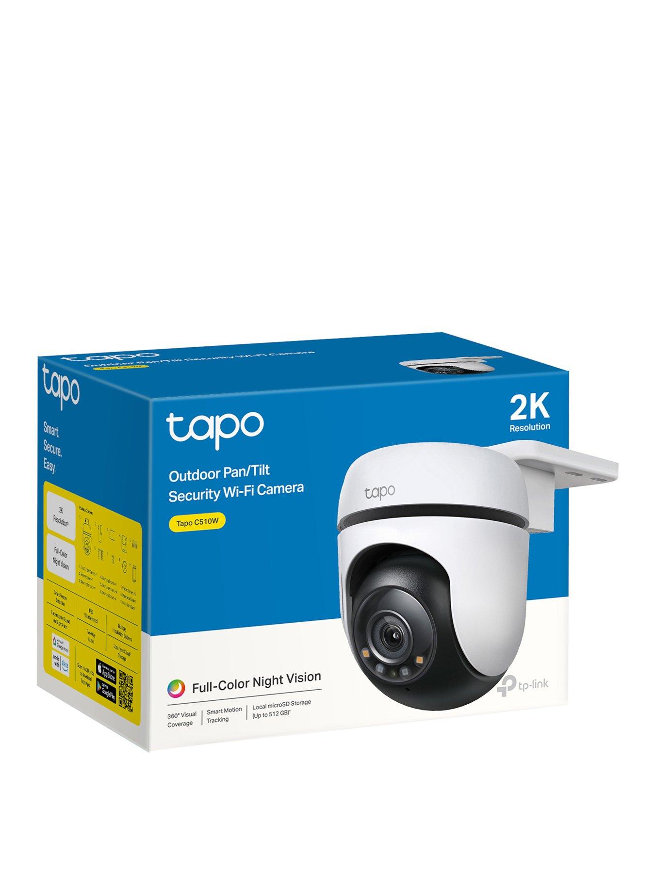 TP Link Tapo C510W 2K Outdoor Pan/Tilt Security Camera, Motion Tracking, Colour Night Vision, No Monthly Fee