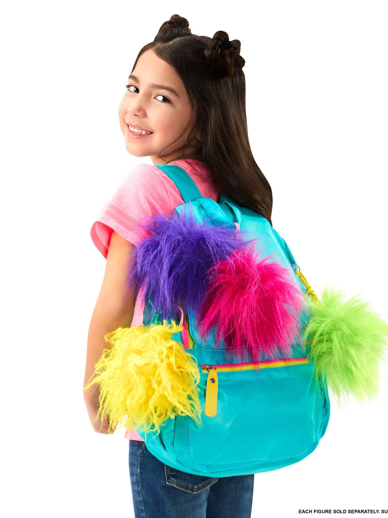 Rainbow pom pom keychain deals