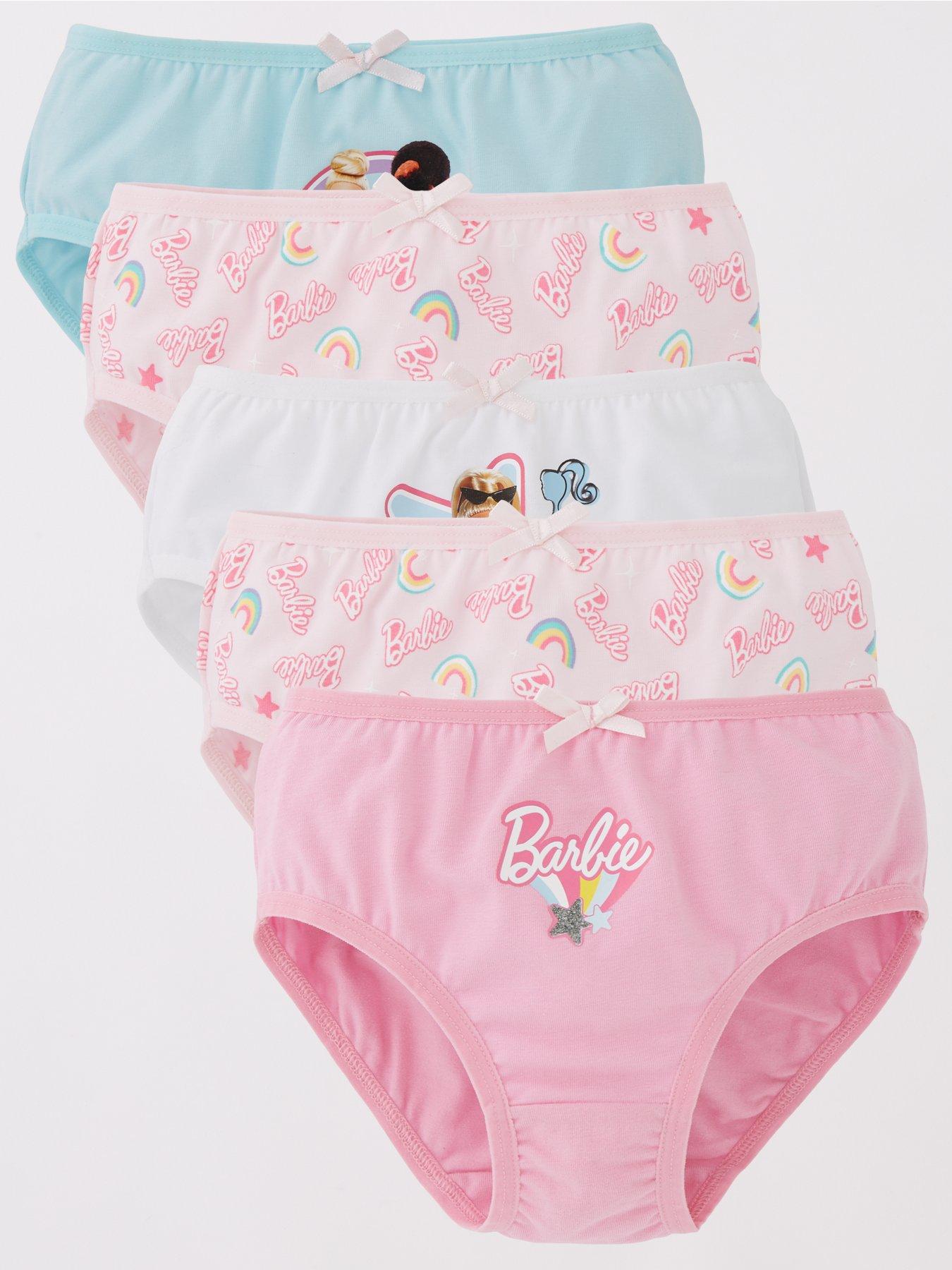 Barbie 5 Pack Logo Knickers - Multi | Very.co.uk