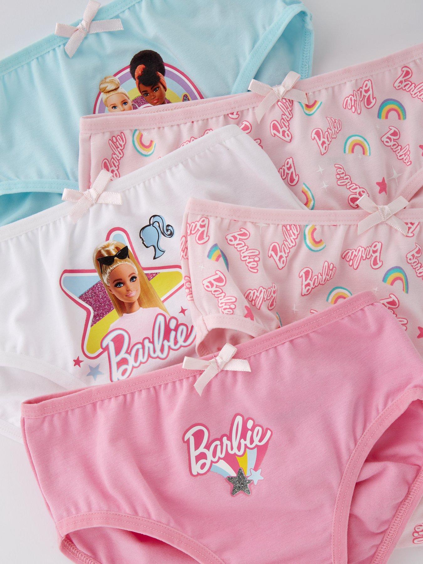 Barbie 5 Pack Logo Knickers - Multi | Very.co.uk