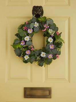 Product photograph of Very Home 20- Inch Spring Daisy Wreath from very.co.uk