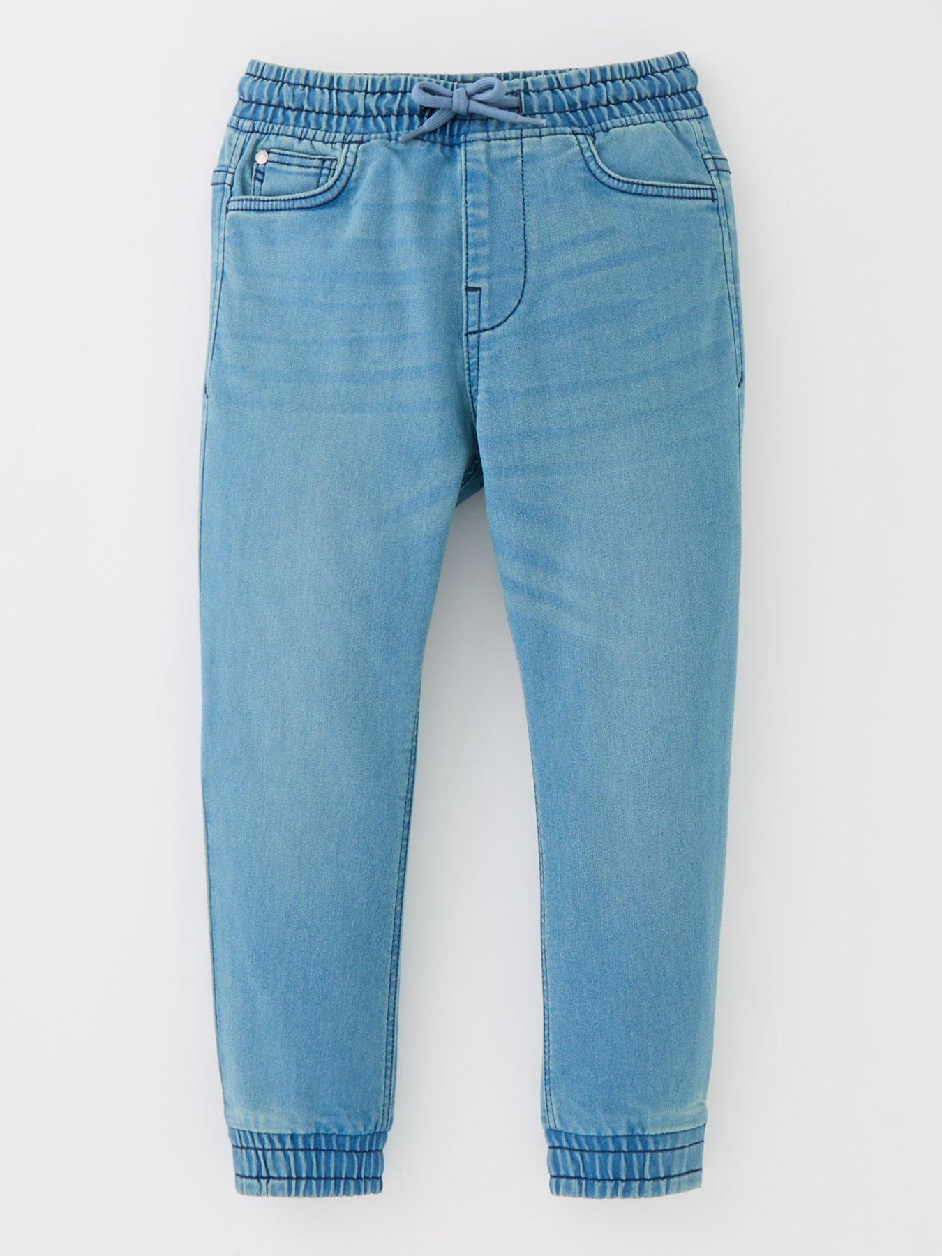 Mini V by Very Boys Pull On Jogger Jean - Light Wash