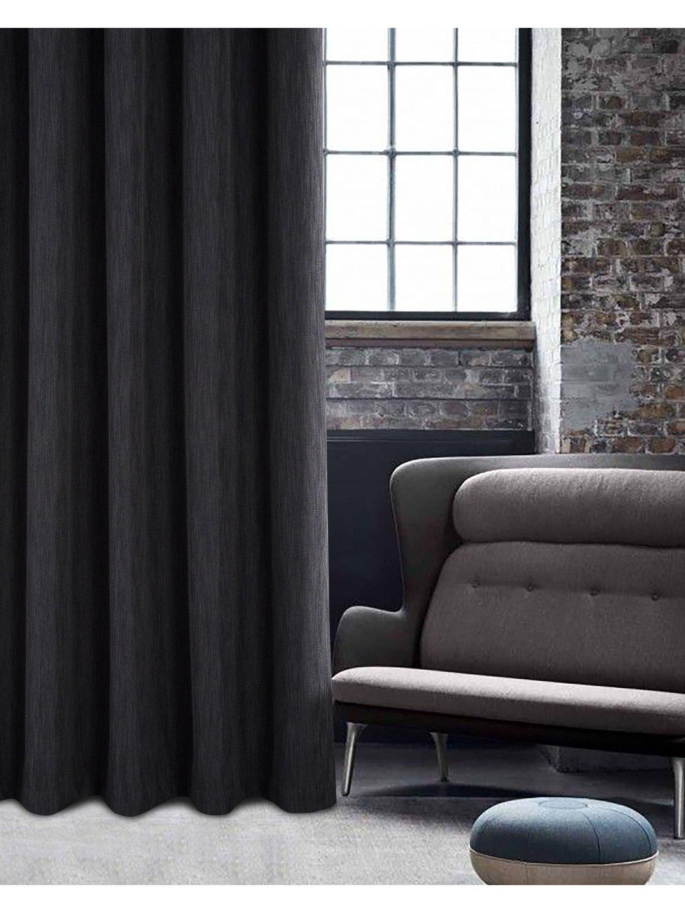 Product photograph of Rossi Blackout Eyelet Curtains from very.co.uk