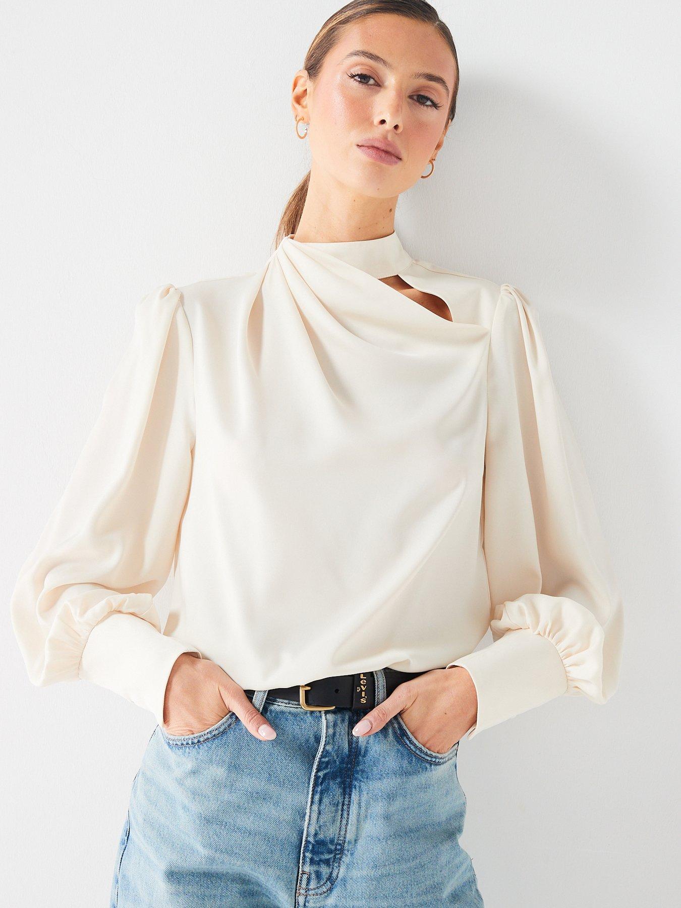 Cream cheap dressy blouse